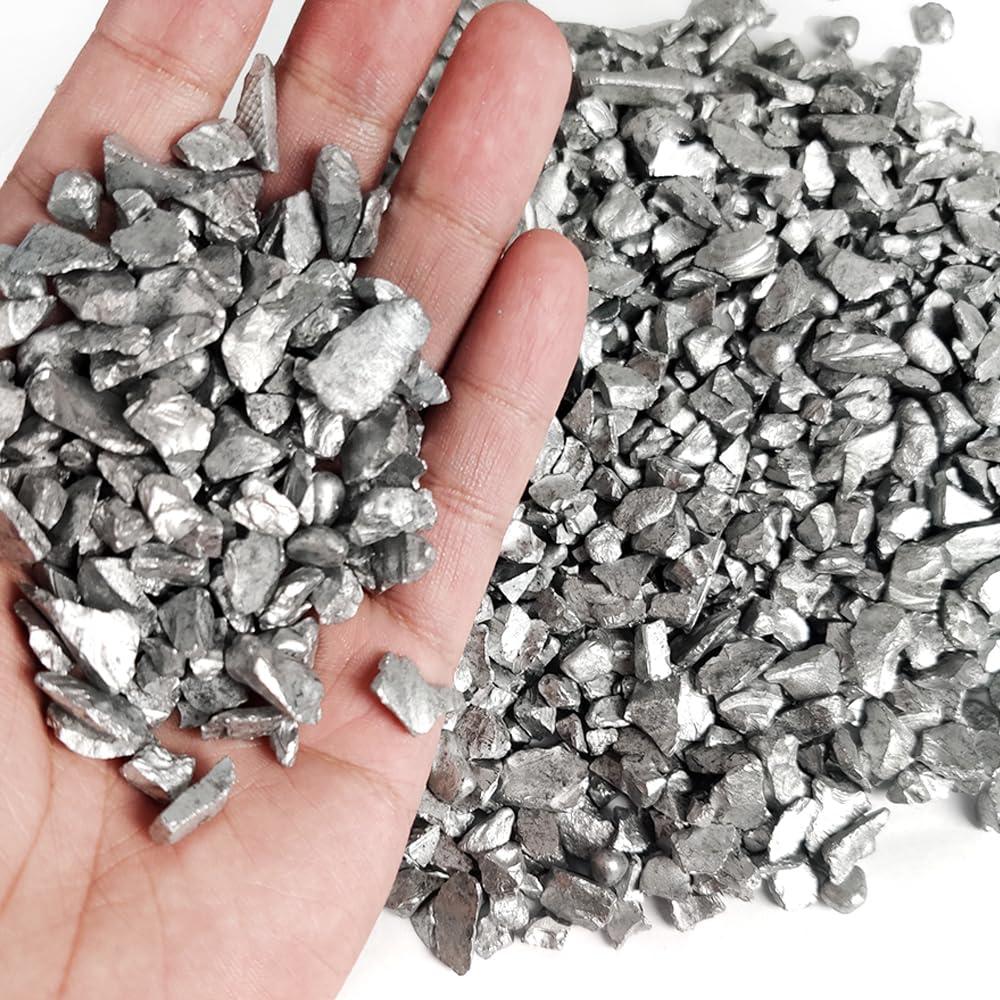 HappyFiller 3-7mm Decorative Pebbles - Mini Rocks for Candle Holders, Vase Fillers, Terrariums & Succulent Planters | Small Gravel Stones for Aquarium, Fishbowl & Soil Cover | Crushed Glass Silver 1.1 LB | Perfect for Home Decor, Wedding Centerpieces & DIY Crafts