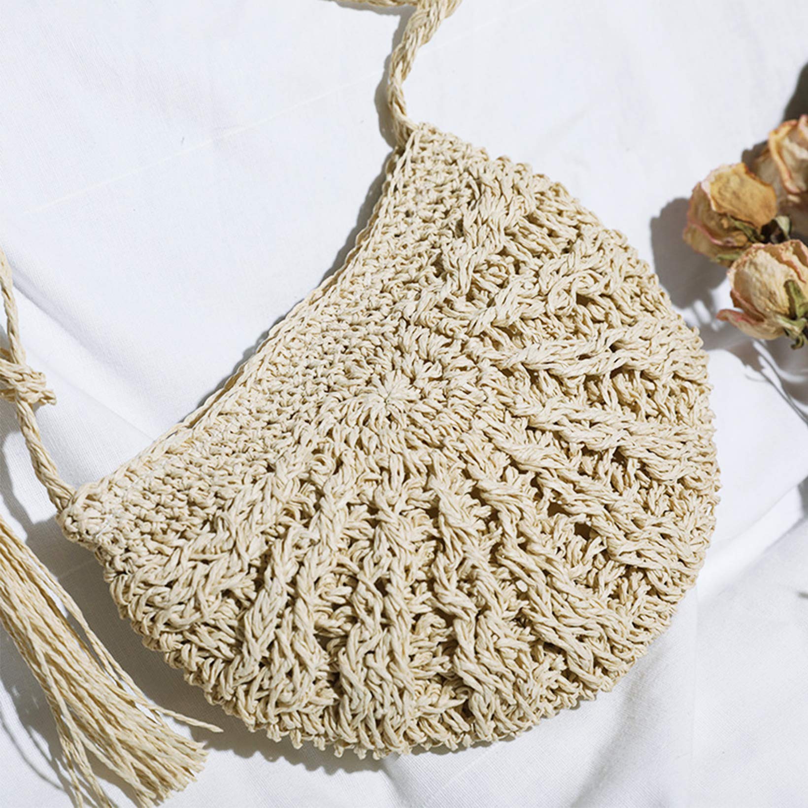 Women's Straw Crossbody Bag - Woven Straw Shoulder Purse for Summer Beach, Travel, and Casual Outings | Lightweight & Stylish Handbag
