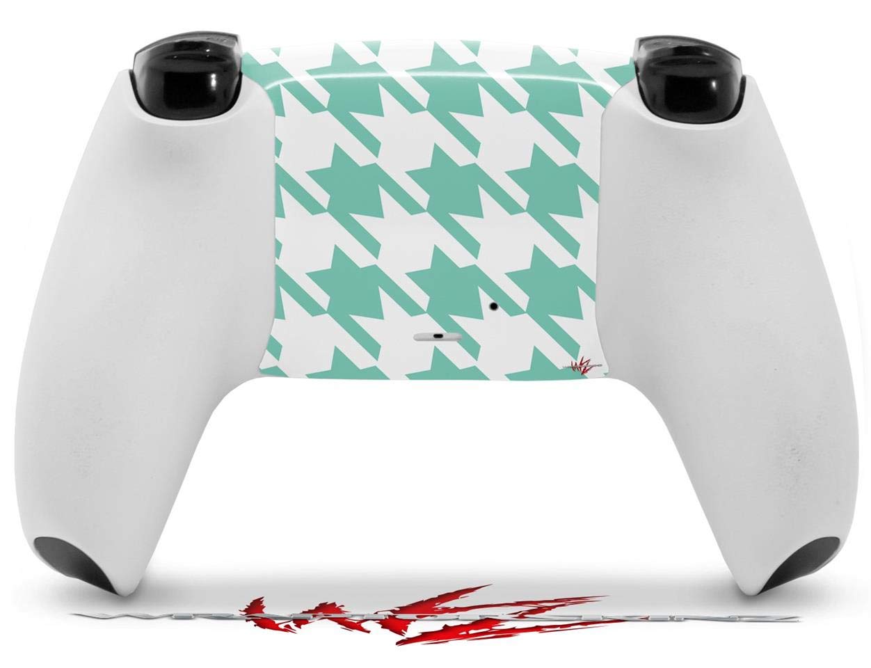 PS5 DualSense Controller Skin Wrap - Houndstooth Seafoam Green for Gaming Protection