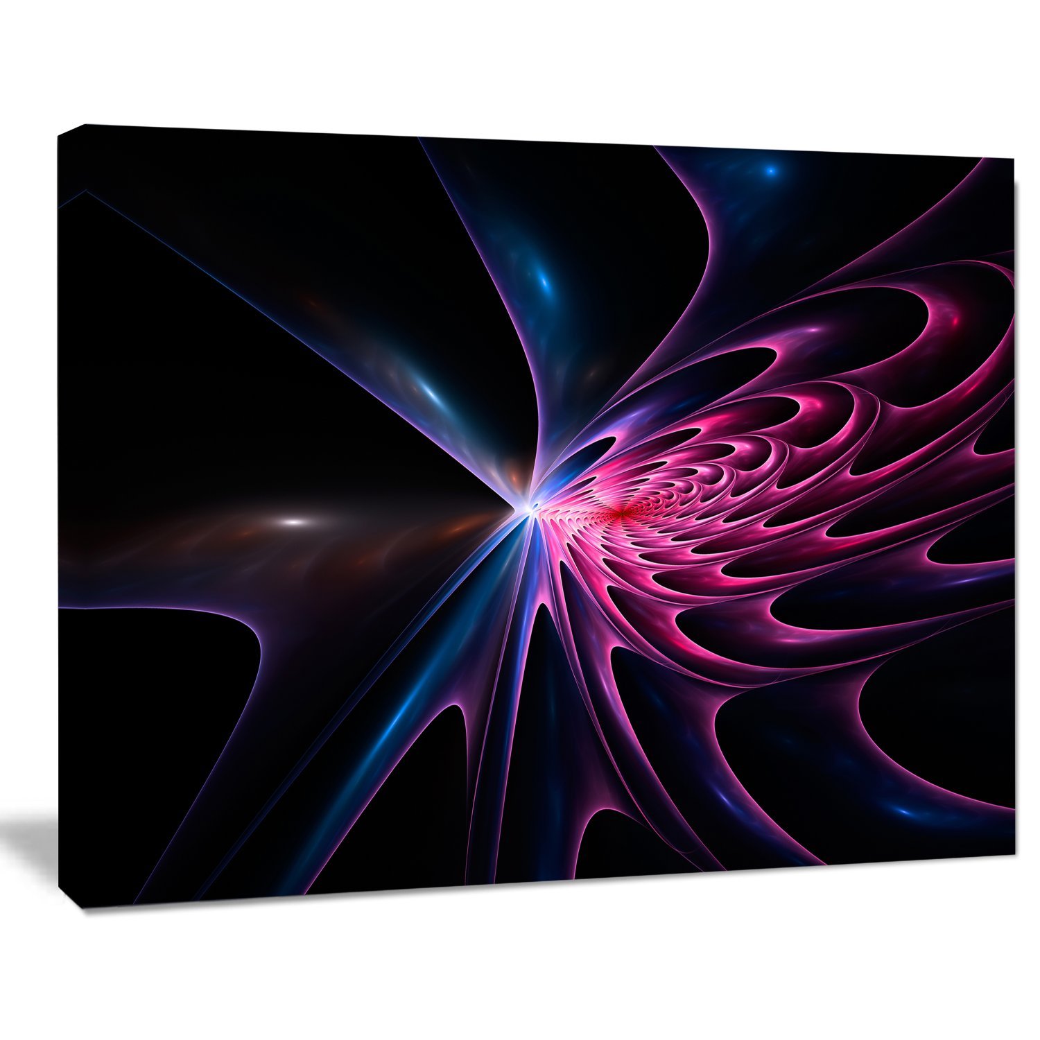 Blue Fractal Light Abstract Canvas Art Print - Modern Wall Decor for Living Room, Bedroom & Office