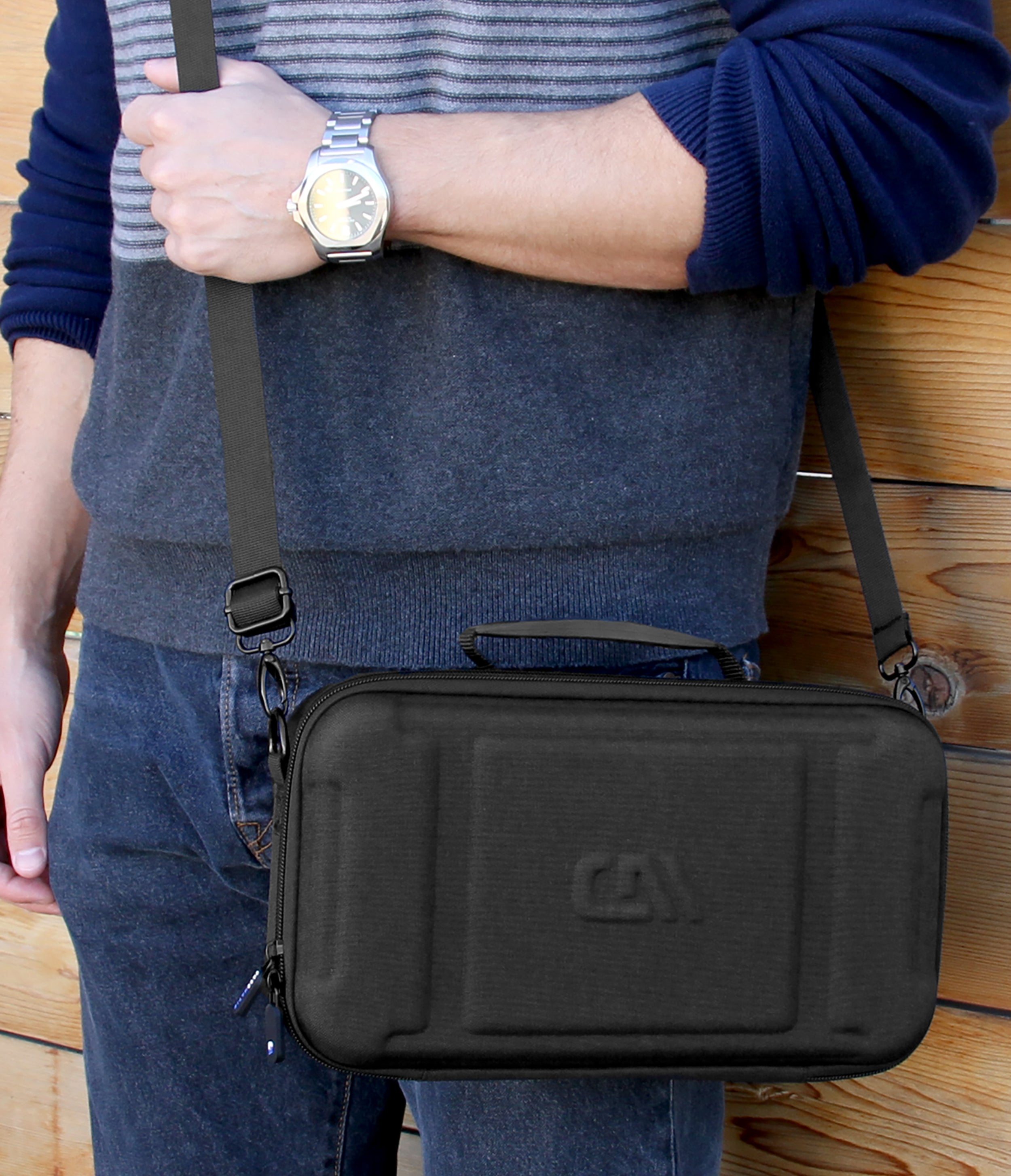CASEMATIX Professional Hair Clipper Case - Holds 3 Electric Clippers, Trimmers & Hair Buzzers with T-Finishers - Durable Storage Organizer for Barbers & Stylists - Perfect for Salon, Home or Travel Use