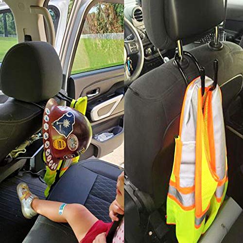 Flexible Over The Seat Hard Hat Rack Holder - Expandable Coat Hanger Organizer - Universal Drying Rack for Kitchen, Bathroom & Entryway Storage - Perfect for Hanging Hats, Caps, Mugs, Coats & Helmets - Space Saving Solution for Small Homes & Dorms - 2 Pack