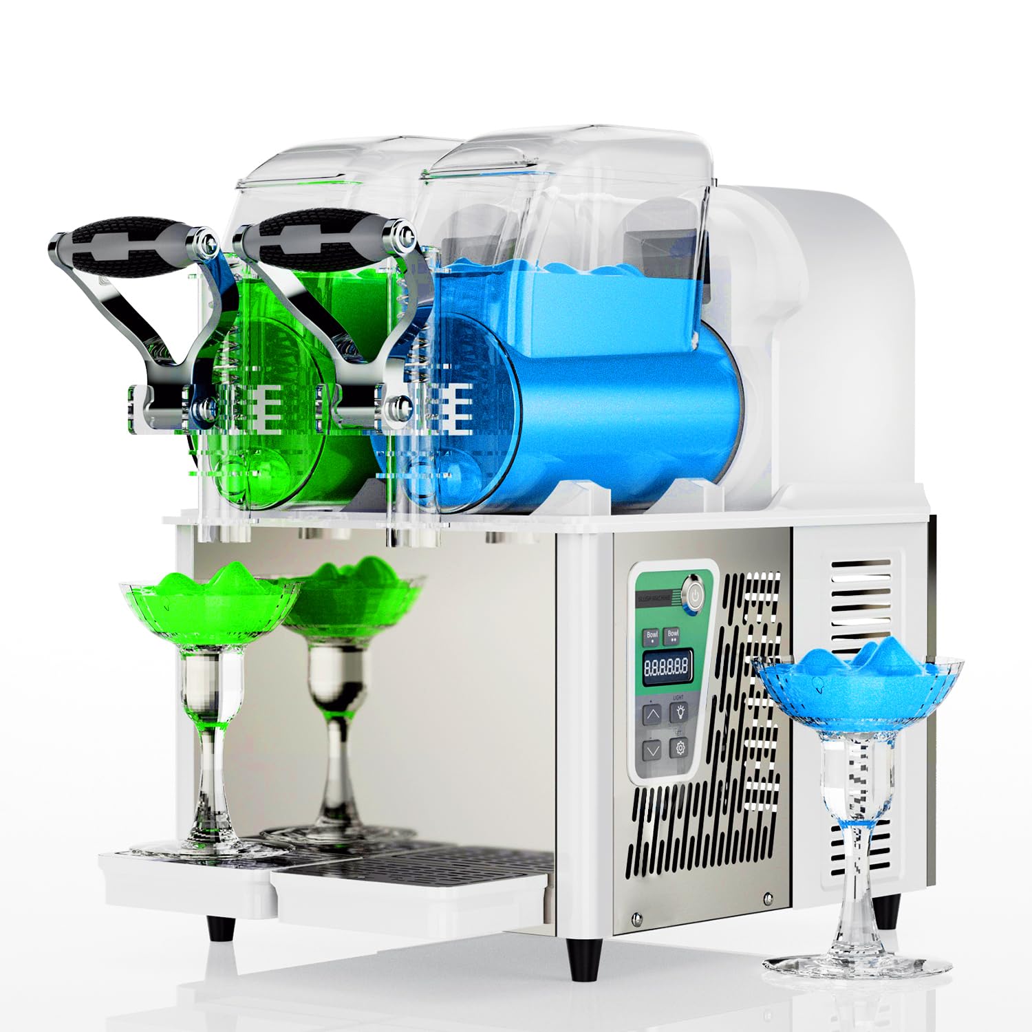 Commercial Slushy Machine for Alcoholic Beverages - 4L Dual Tank Margarita Maker, Frozen Drink & Smoothie Slushy Machine - Perfect for Bars, Restaurants, and Party Events