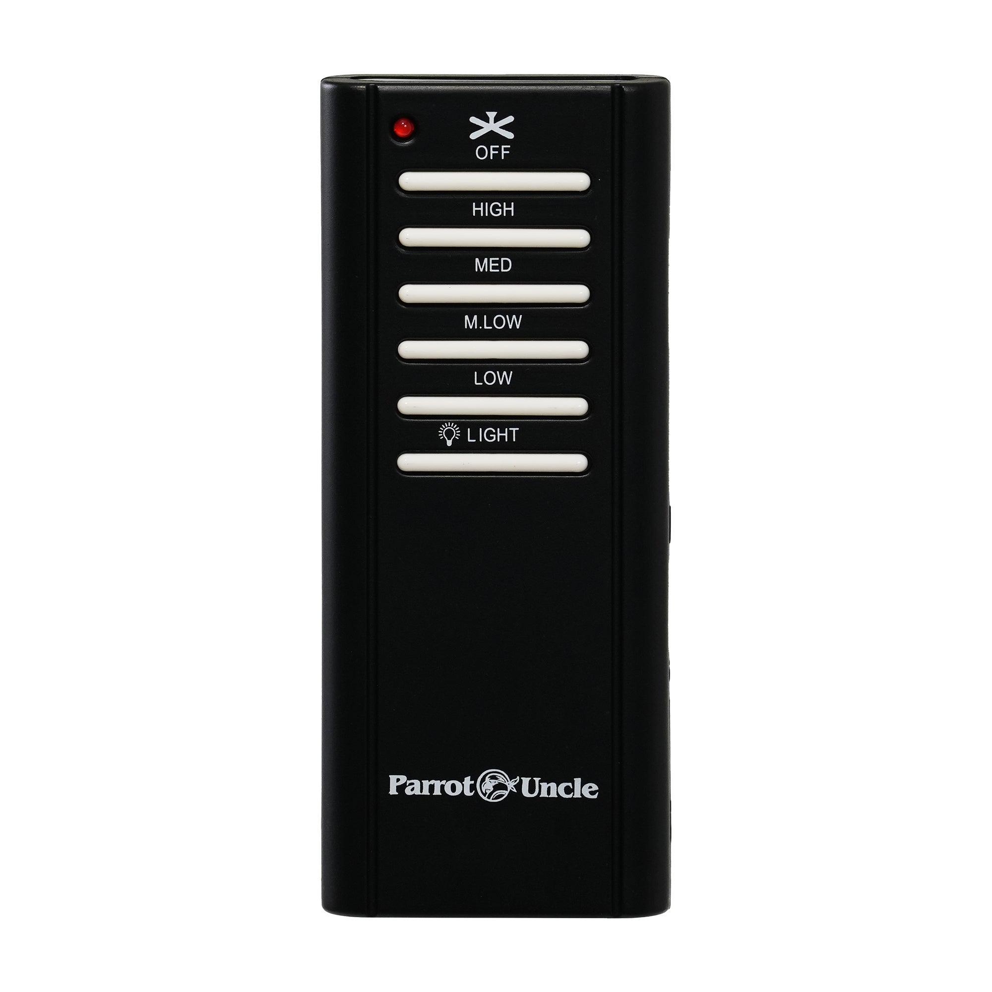 Parrot Uncle Ceiling Fan Remote Control Kit with Receiver & Wall Holder - GA009 Model - Compatible with Most Ceiling Fans - Perfect for Bedroom, Living Room, and Office Use