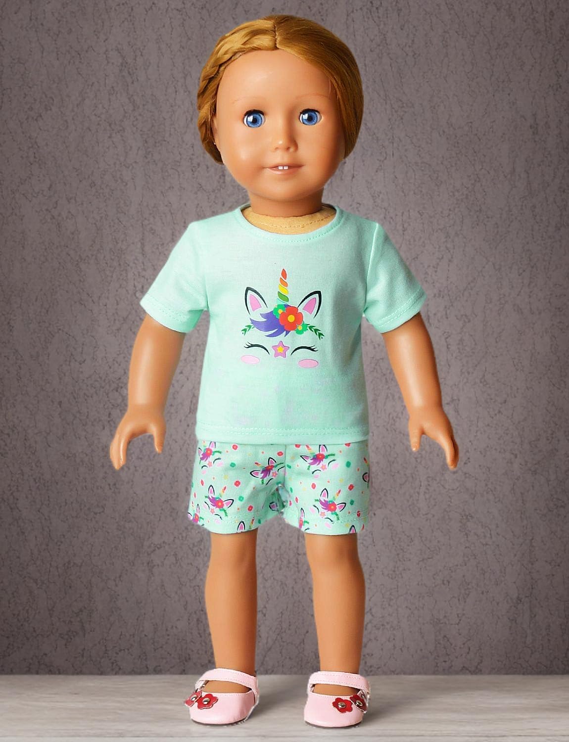 **Matching Unicorn Pajama Set for Girls & Dolls | American Girl Doll Clothes | Soft & Comfortable Kids Sleepwear for Bedtime & Playtime**