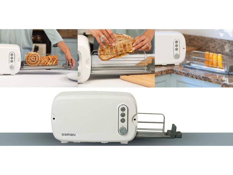 BergHOFF Seren 2-Piece Side Loading Toaster with Black Panel - Perfect for Breakfast, Brunch & Small Kitchens | Compact & Stylish Countertop Appliance