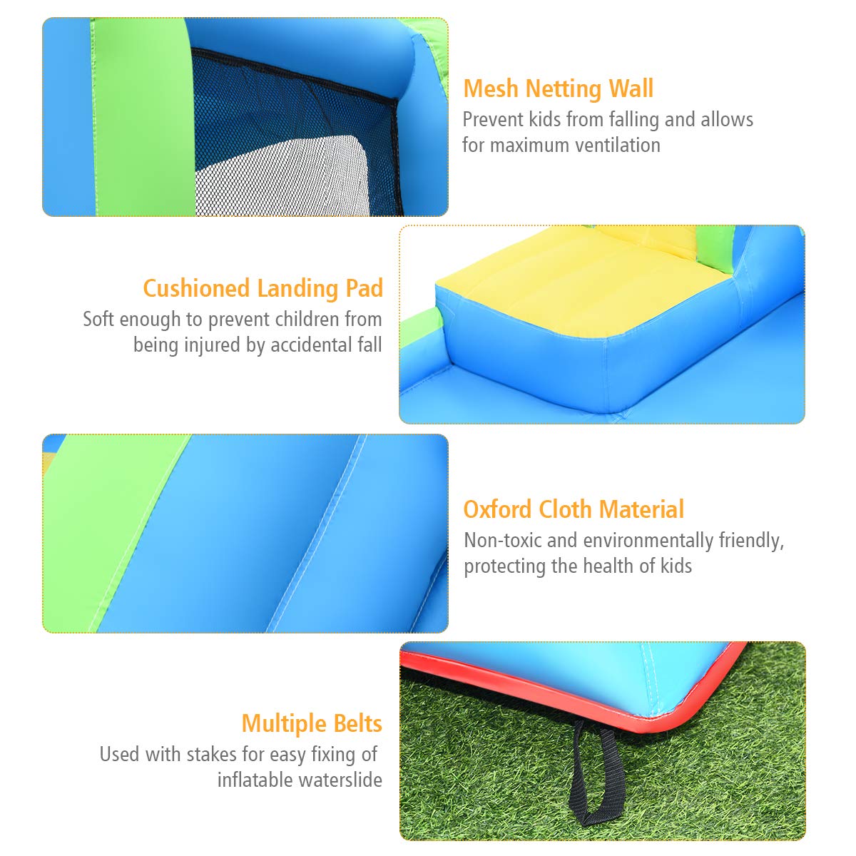 BOUNTECH 16x12FT Inflatable Water Slide for Backyard - Mega Waterslide Park with Adventure Long Slide, Big Splash Pool & 750W Blower | Outdoor Party Inflatables for Kids & Adults | Perfect for Summer BBQs, Birthday Parties & Family Gatherings