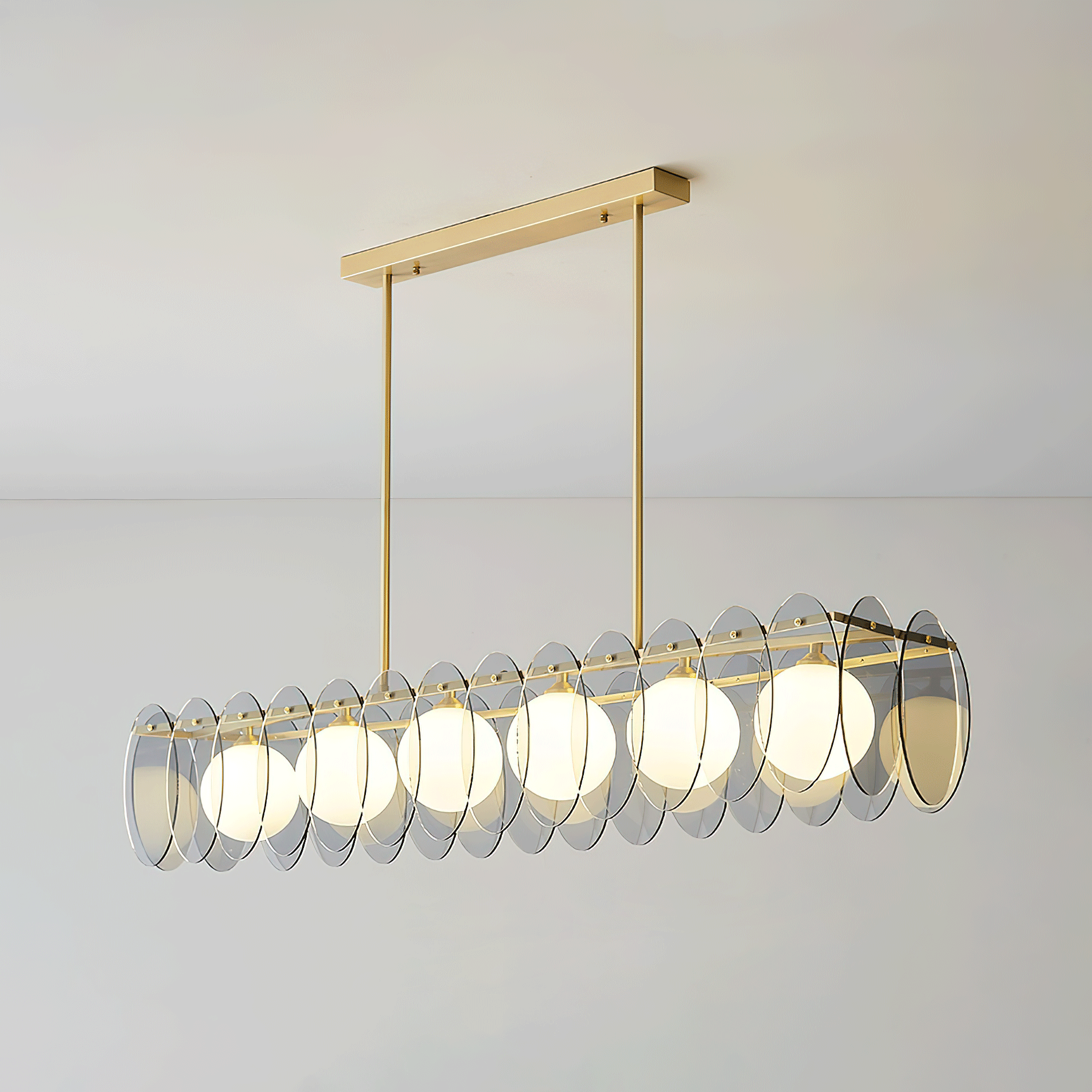 Crystal Glass Sphere Chandelier - Elegant Modern Ceiling Light Fixture for Dining Room, Living Room & Bedroom Decor