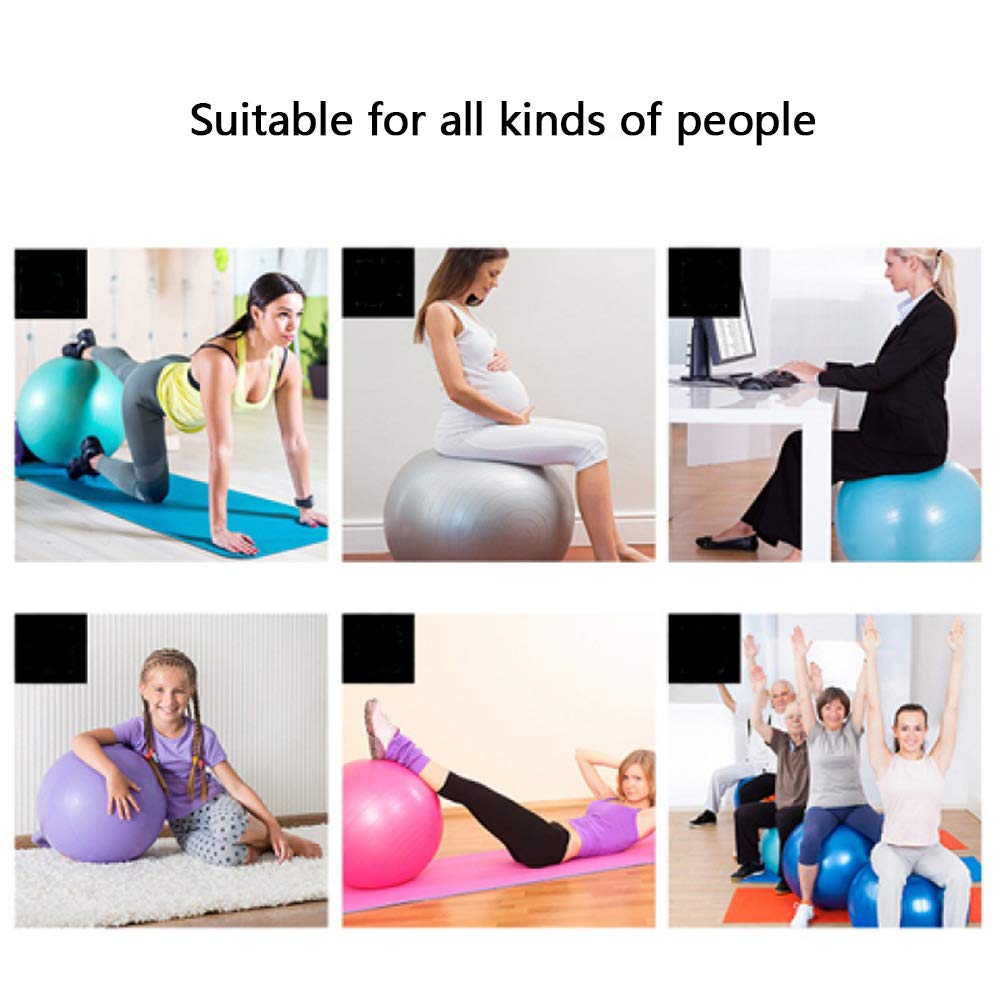 95CM Non-Slip Thickened Anti-Burst PVC Yoga Ball - Purple Multicolor Exercise Ball for Fitness, Balance Training, Weight Loss, Physical Therapy & Pregnancy Support | Perfect for Home Gym, Pilates & Postnatal Recovery