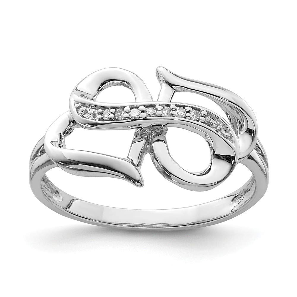 925 Sterling Silver Diamond Infinity Heart Ring for Women - Size 6,7,8 | Elegant Love Jewelry Gift for Anniversary, Valentine's Day & Special Occasions