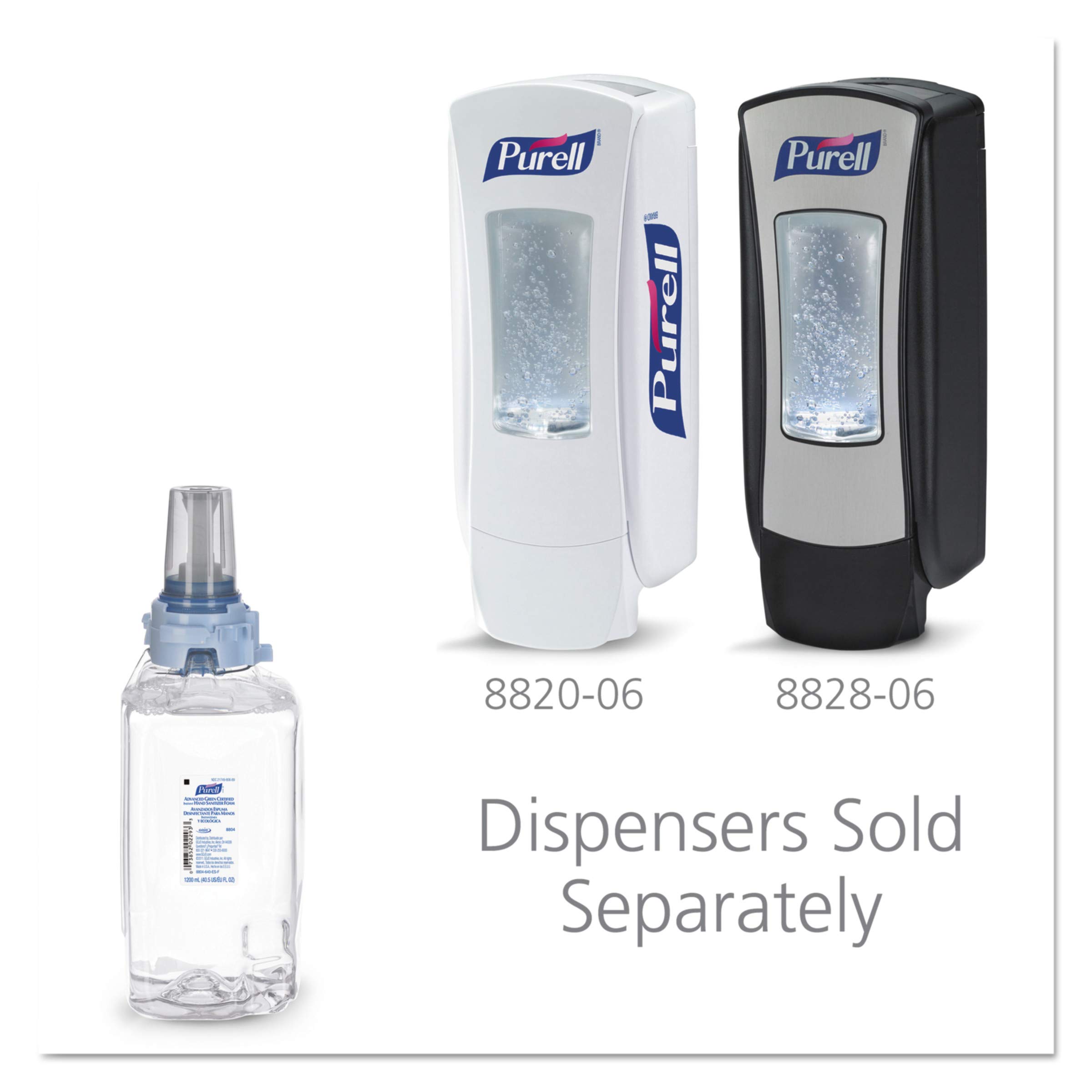 PURELL 880403CT Advanced Green Certified Hand Sanitizer Foam Refill, 1200mL (40.5 oz), Fragrance-Free, Case of 3 - Ideal for Offices, Schools, Hospitals & Public Spaces