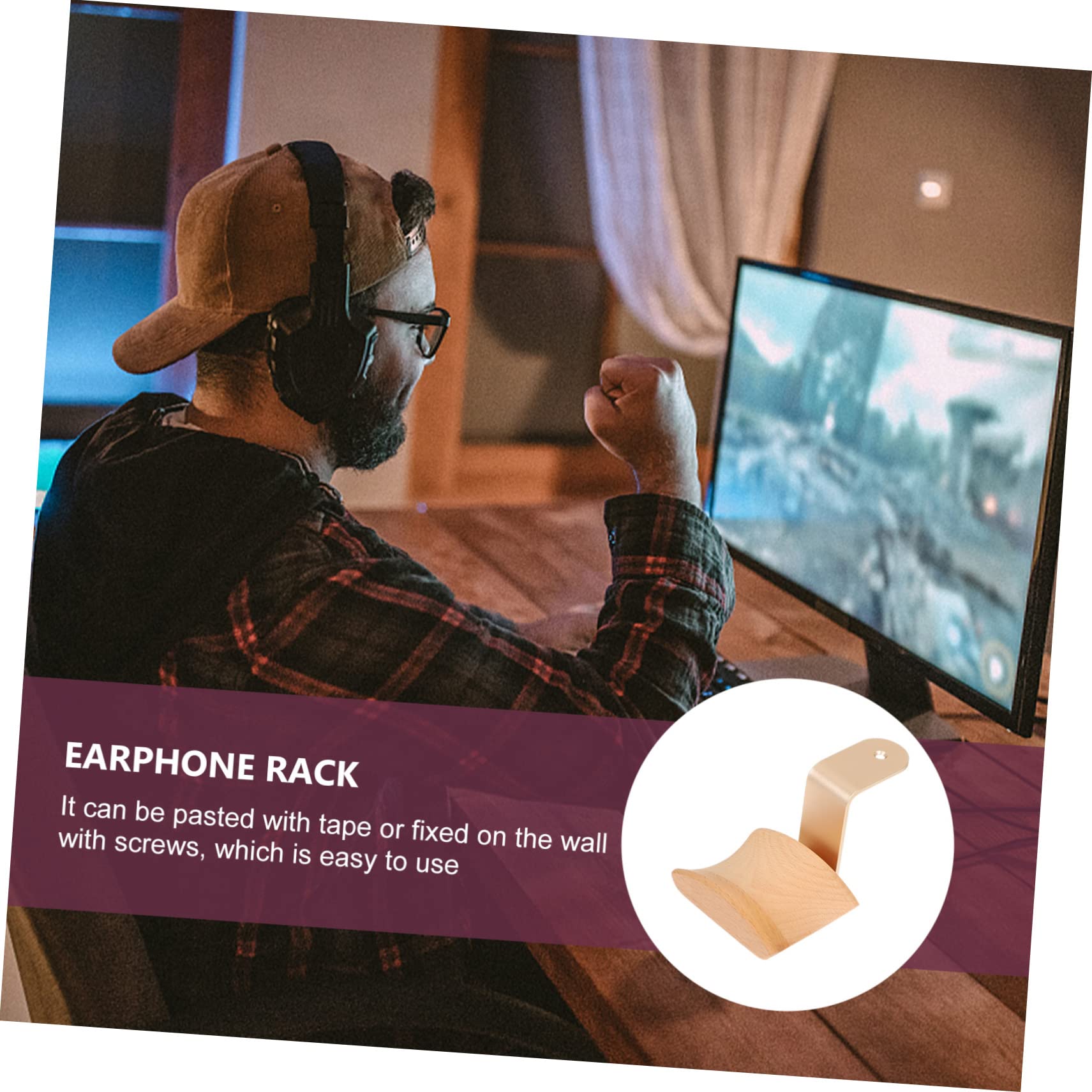 Zerodeko 4 Pack Heavy Duty Headphone Holder Clip - Anti-Slip Earphone Hanger with Sturdy Stainless Steel Construction - Perfect for Desk, Office, Gaming Setup & Headphone Storage Organization