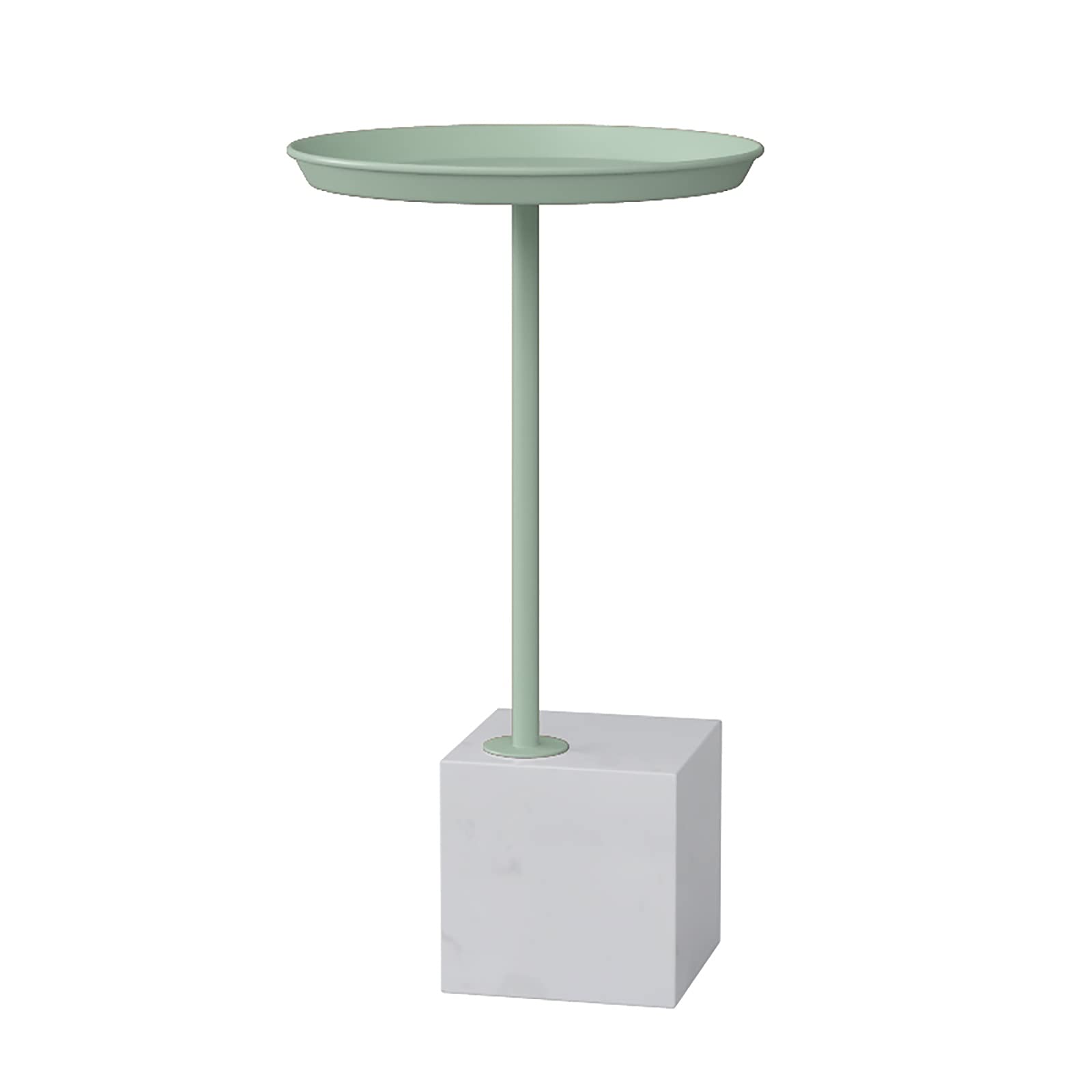 Iron & Marble Coffee Table - Round Side Table for Sofa, Bedroom, Balcony, Outdoor & Office - Elegant Home Decor for Living Room, Patio & Workspace (Color: E/D)