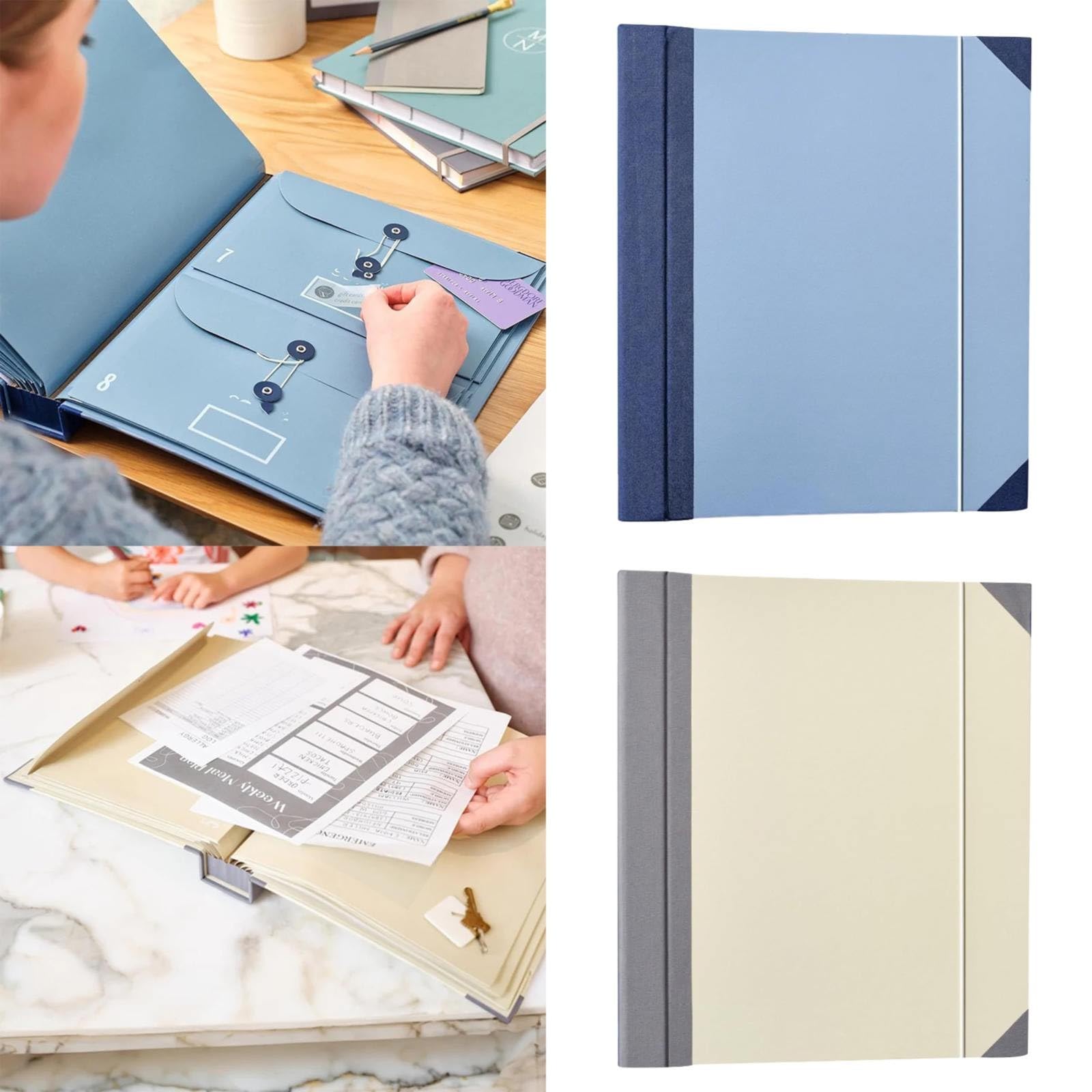 In Case I Go Missing Binder - Large Accordion File Organizer for Important Documents | Family & Office Use | Blue Document Folio Pouch (1pc) | Perfect for Emergency Preparedness, Travel & Secure Storage