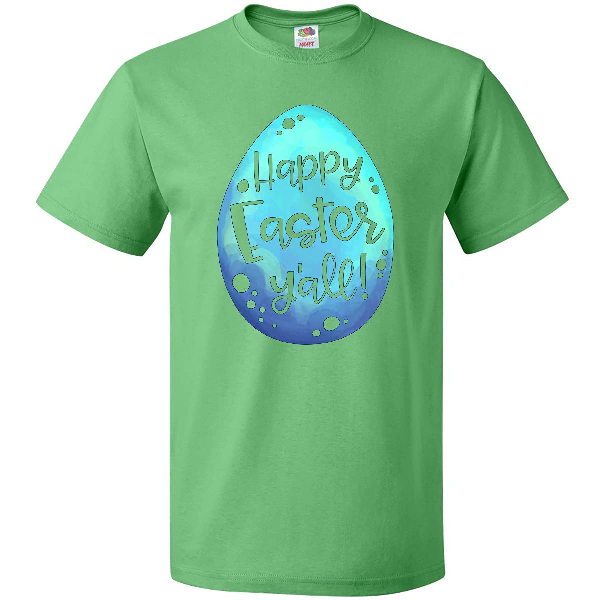 Inktastic Happy Easter Y'all with Blue Easter Egg Graphic T-Shirt for Men & Women - Easter Party, Spring Outfits, Holiday Celebration
