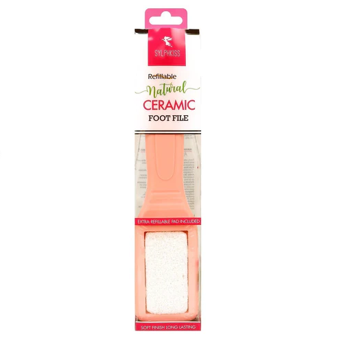 Premium Ceramic Foot File for Smooth & Soft Feet - Pink - Perfect for Pedicures, Callus Removal & At-Home Foot Care