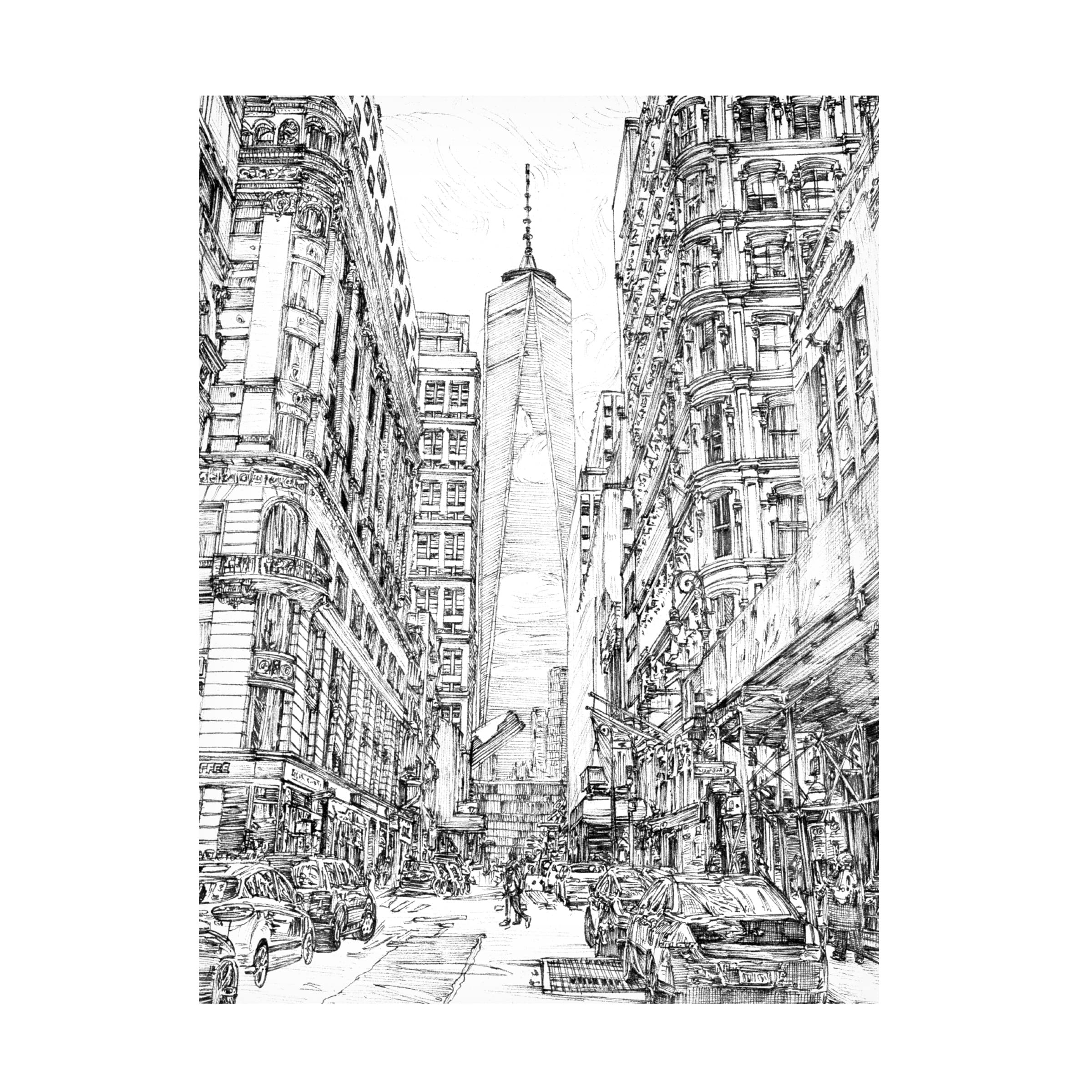 Trademark Fine Art 'City In Black And White I' Canvas Wall Art Print by Melissa Wang - Modern Home Office Decor, Living Room & Bedroom Wall Decor