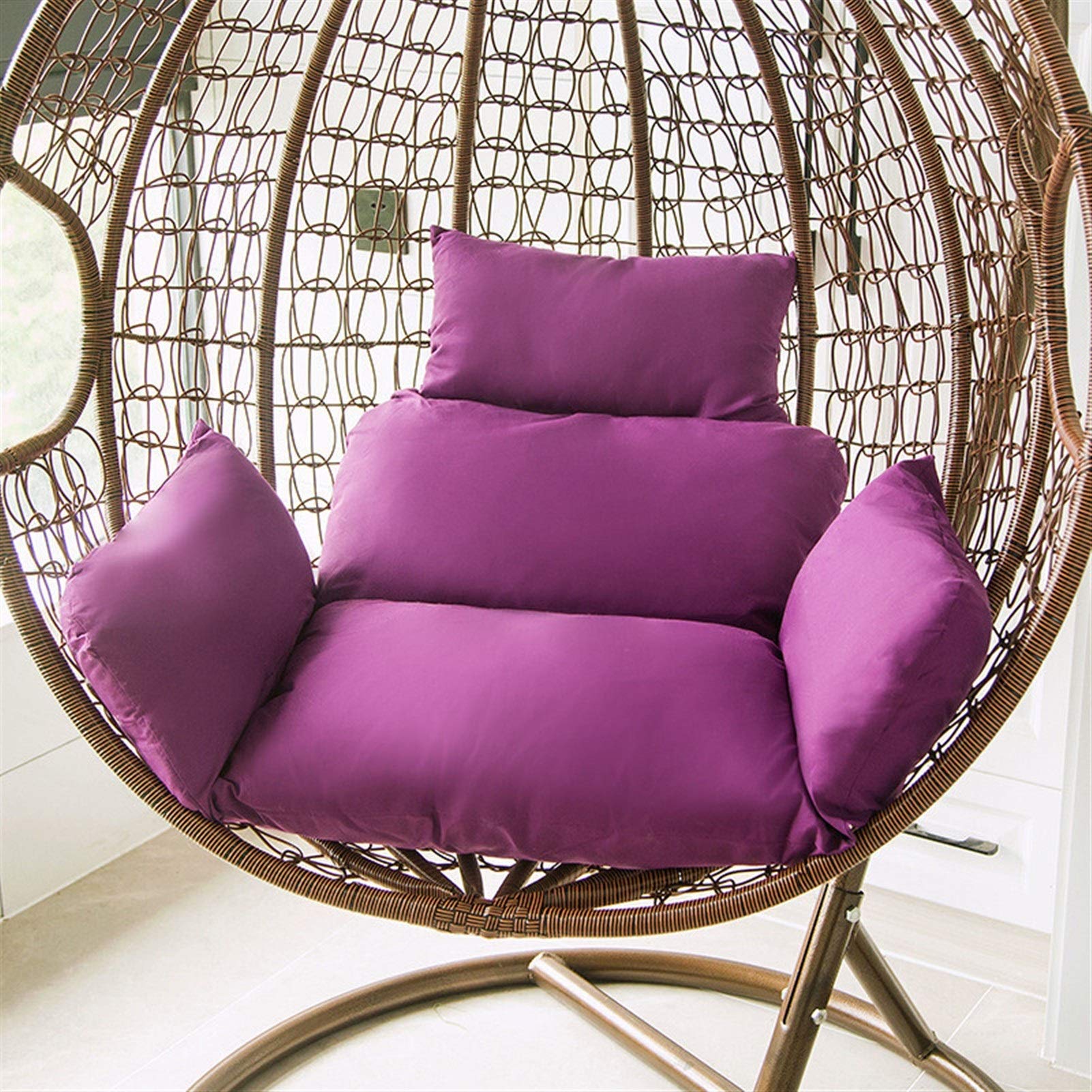 Soft Hanging Hammock Seat Cushion with Zipper - Breathable Swing Chair Pad for Rocking Chairs, Balcony, Garden & Patio - Purple Outdoor Furniture Cushion | Perfect for Relaxing, Reading & Lounging