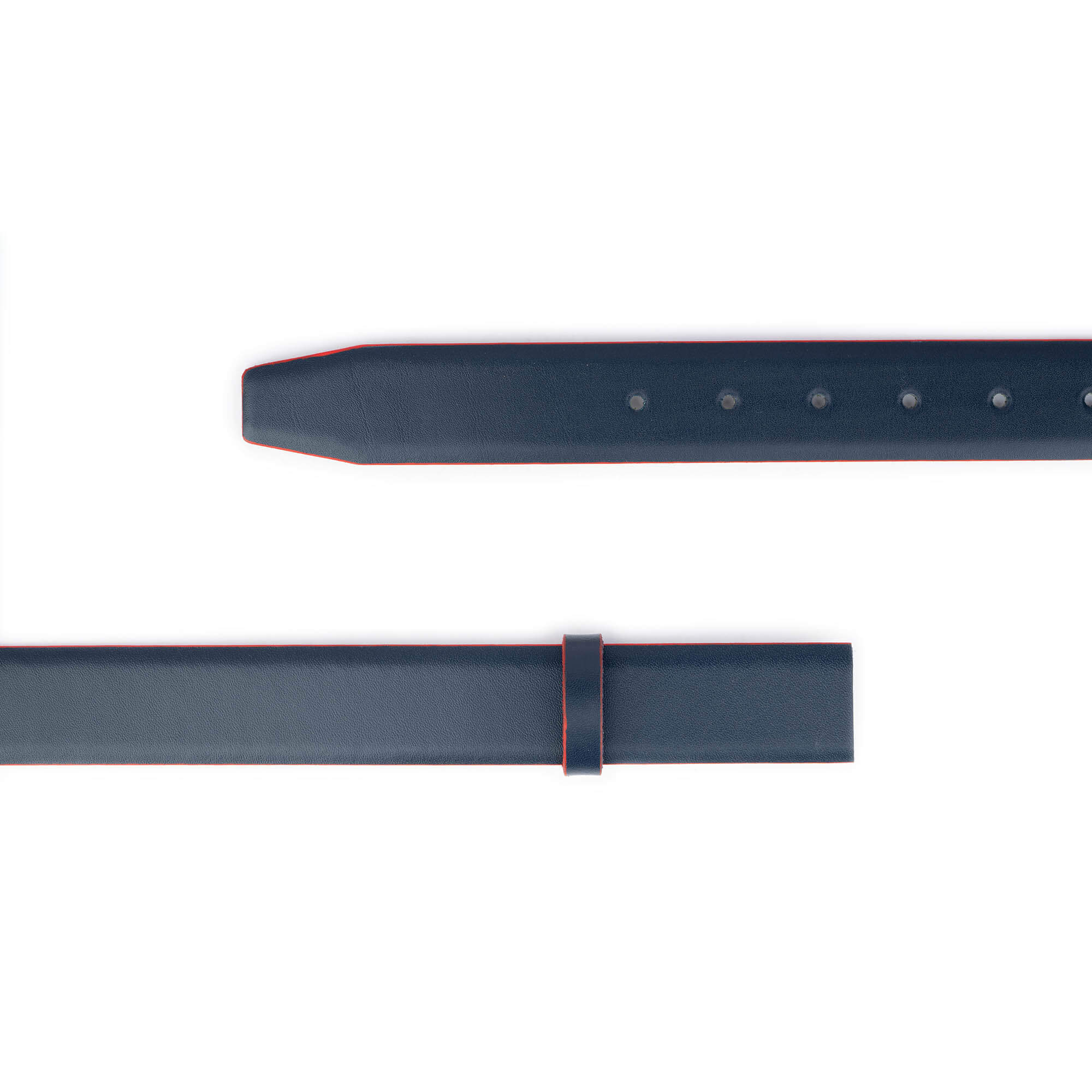 Louis Vuitton Belt Strap - Dark Blue Reversible to Light Gray with Red Edges | Premium Replacement Strap for LV Buckles | Perfect for Casual, Business & Formal Outfits