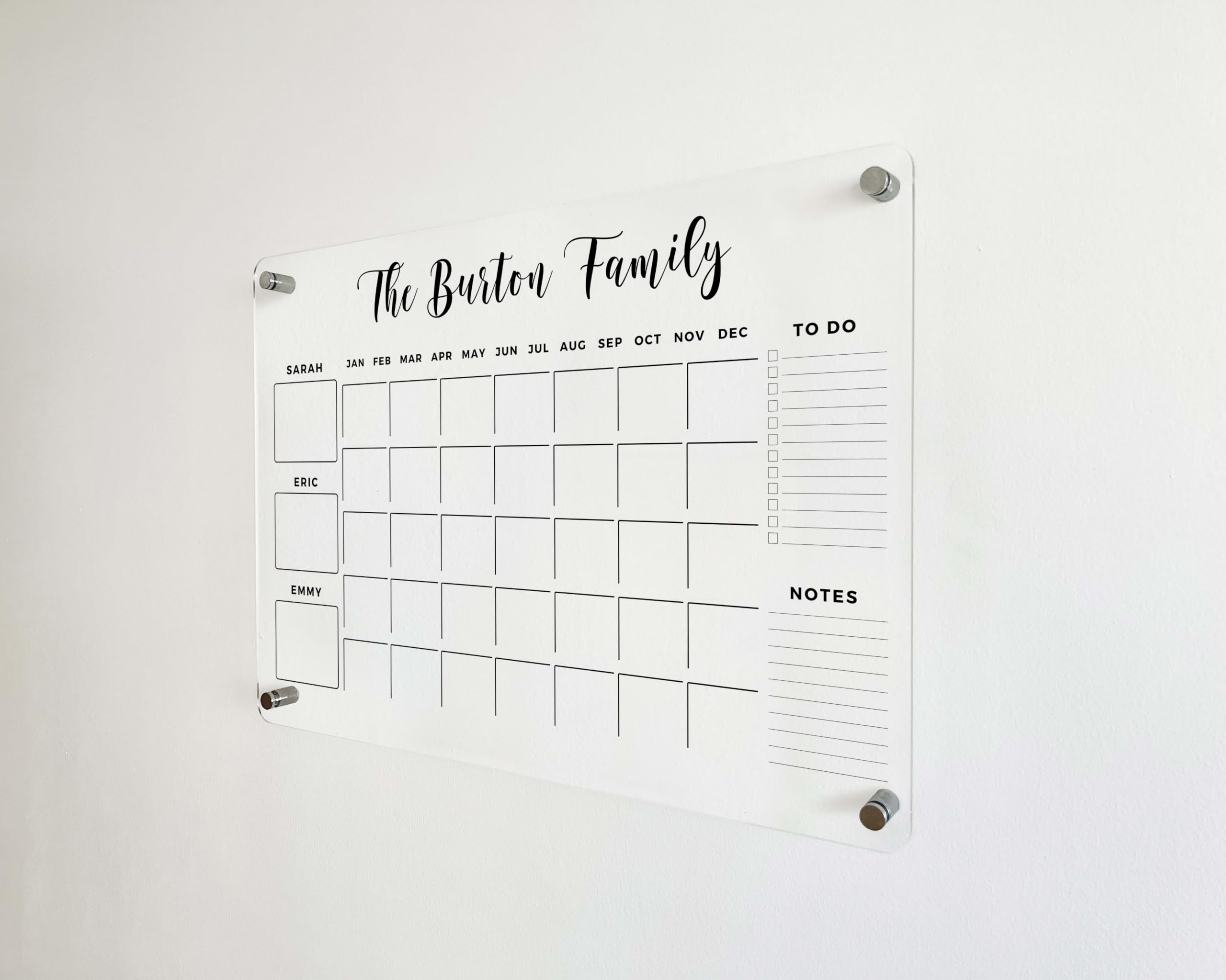 2025 Personalized Acrylic Wall Calendar - Large 18