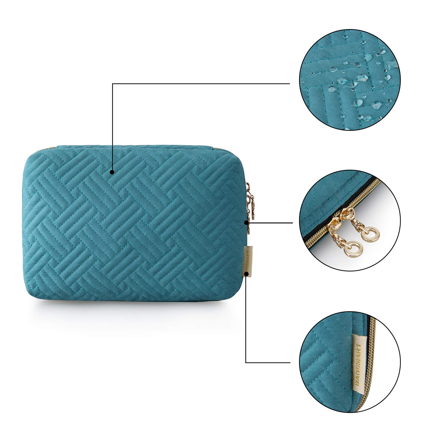 BAGSMART Electronics Organizer Travel Case - Waterproof Cable Organizer Bag for Phone, Charger, SD Card & Travel Essentials - Compact Tech Accessories for Women & Men - Perfect for Airplane, Office & Daily Commute (Teal)