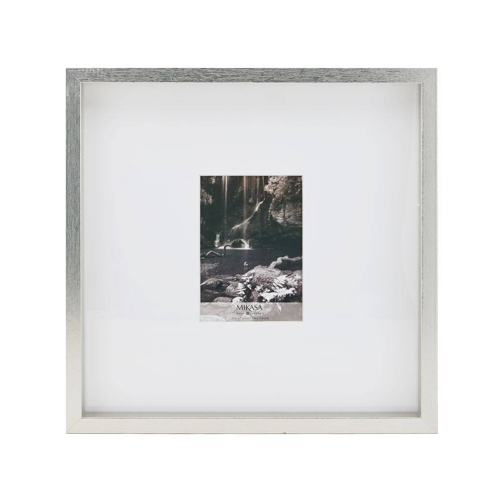 16x16 Silver Gallery Picture Frame with 5x7 Mat - Perfect for Displaying Photos, Artwork, and Certificates in Home, Office, or Gallery Settings