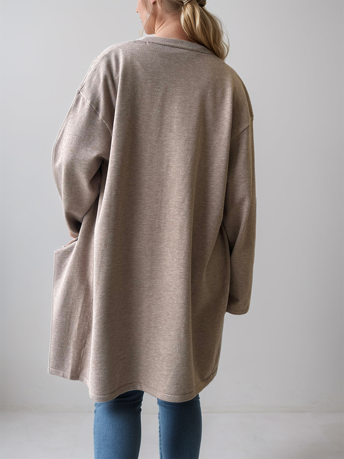 Stylish Open Front Long Sleeve Cardigan with Pockets - Cozy Fall & Winter Layering Essential for Women