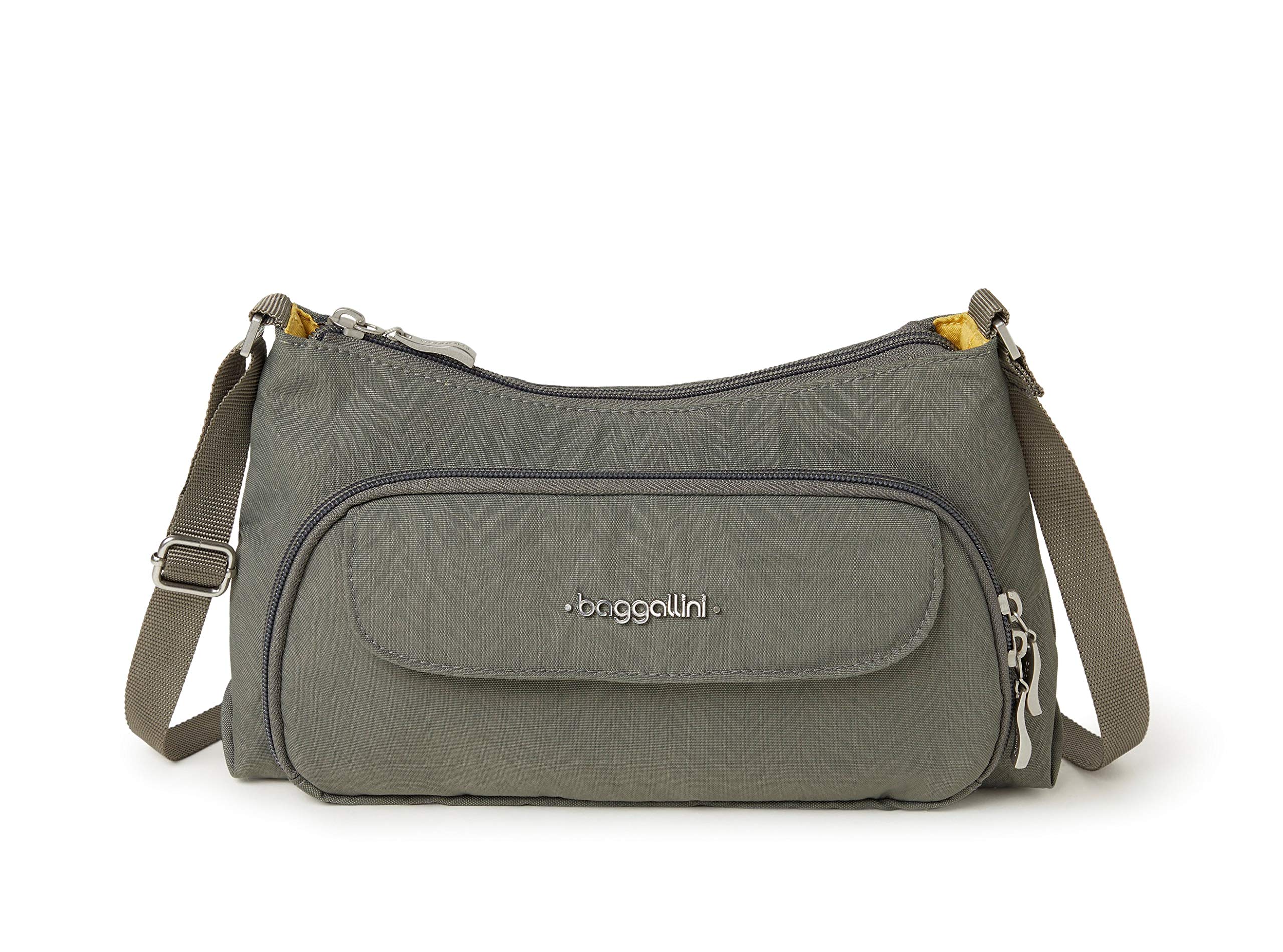 Baggallini Everyday Crossbody Bag for Women - Stylish Pewter Zebra Print, Lightweight & Durable, Perfect for Travel, Work & Daily Use