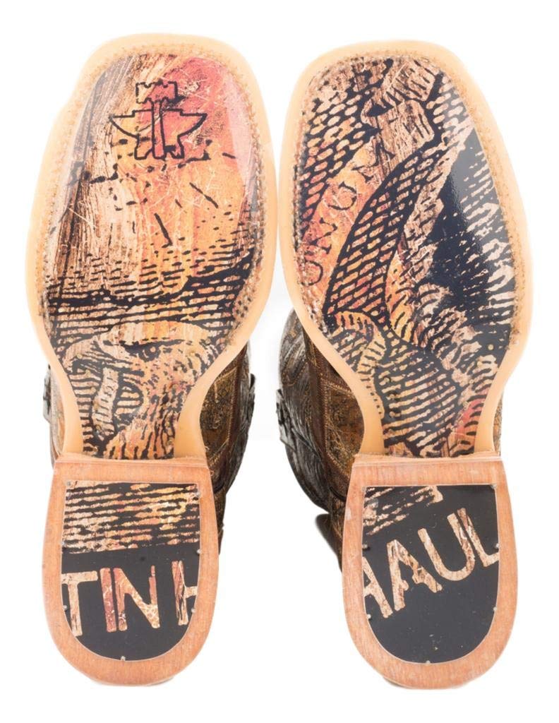Tin Haul Men's Money Maker Western Boots - Genuine Leather Cowboy Boots with Broad Square Toe | Perfect for Rodeo, Country Dancing & Western Fashion