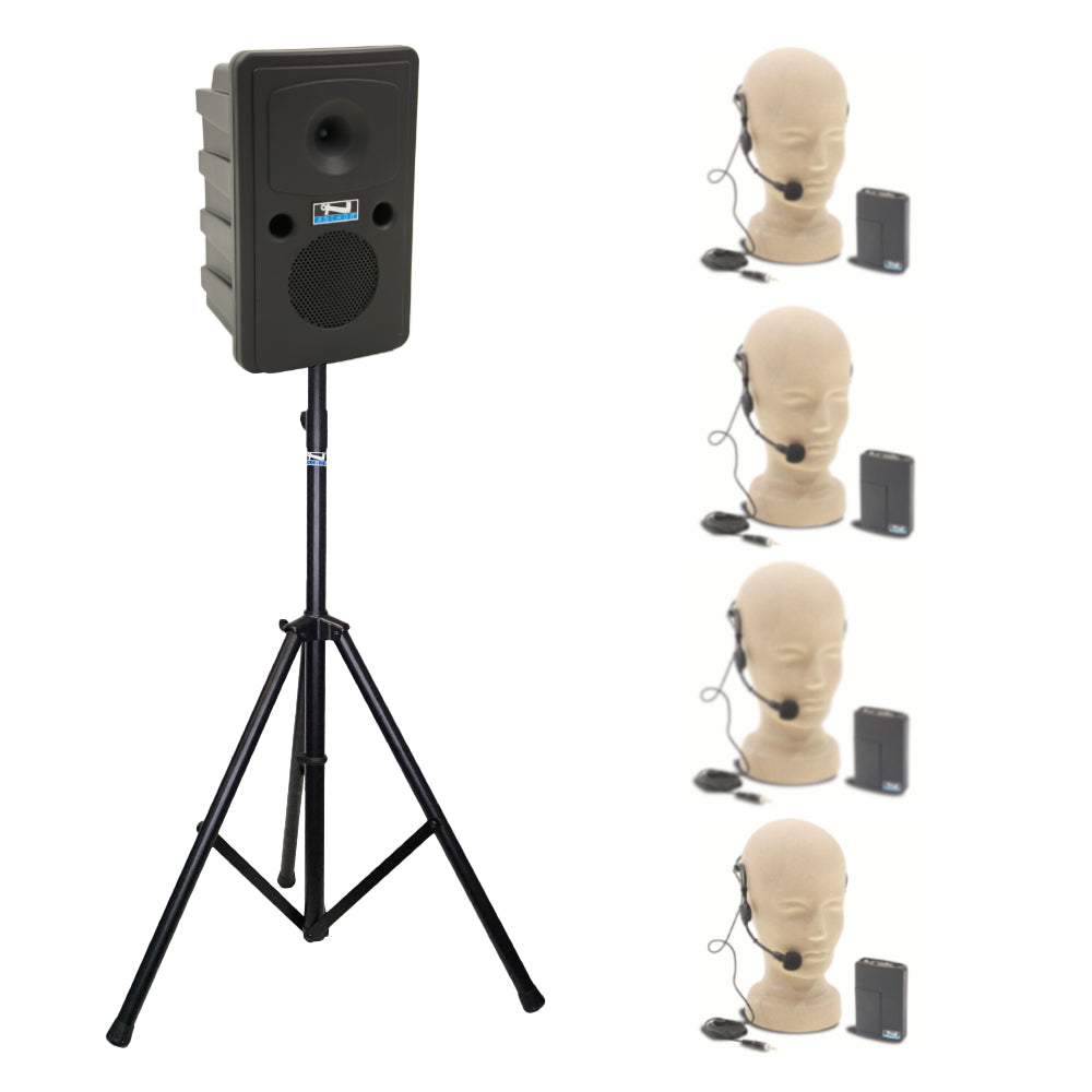 Anchor Audio Go Getter XU4 - Portable PA Speaker System with 4 Wireless Microphones | Perfect for Outdoor Events, Parties, and Public Speaking