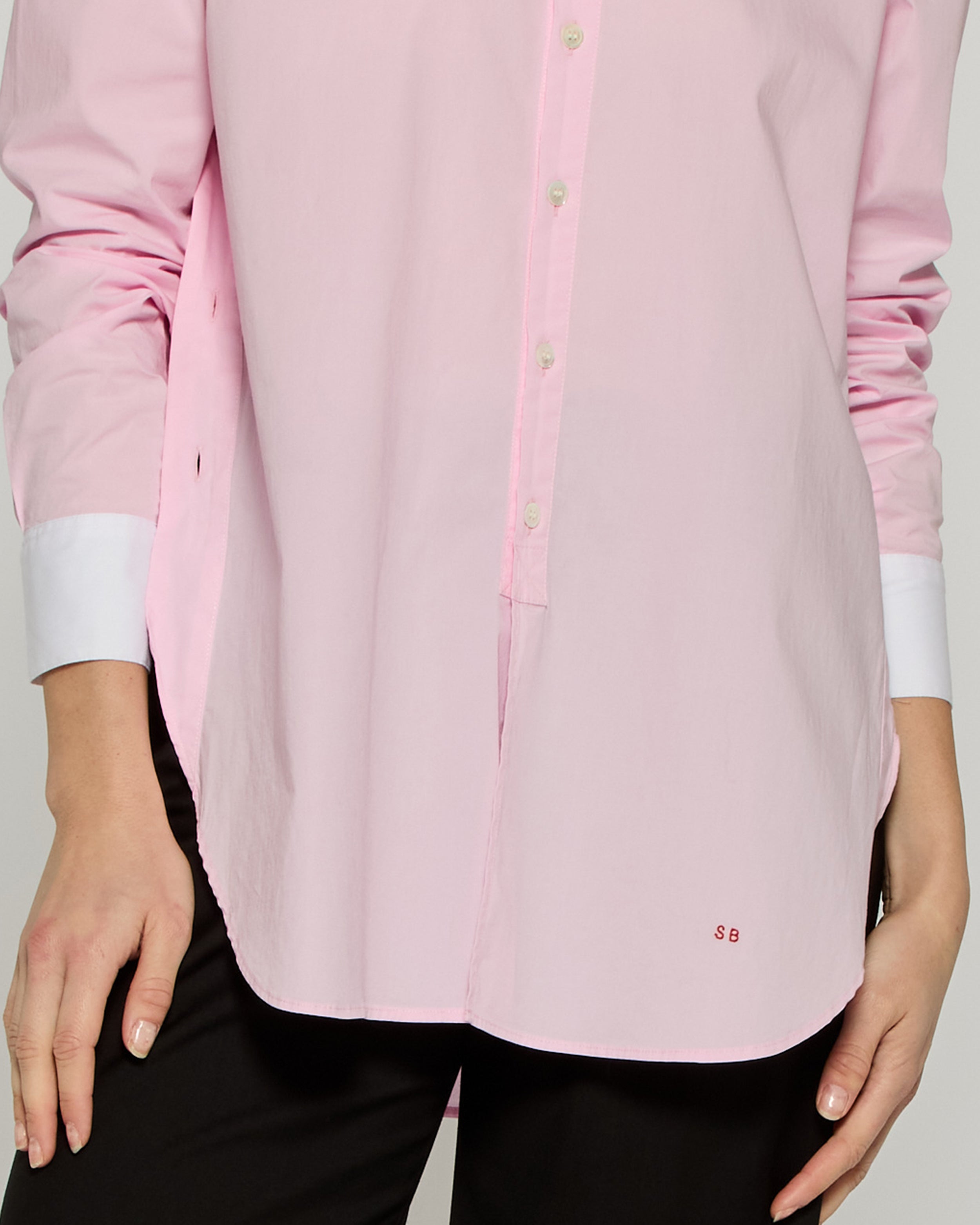Stylish Collarless Side Opening Shirt - Pale Pink | Casual Wear, Office Outfit & Everyday Fashion