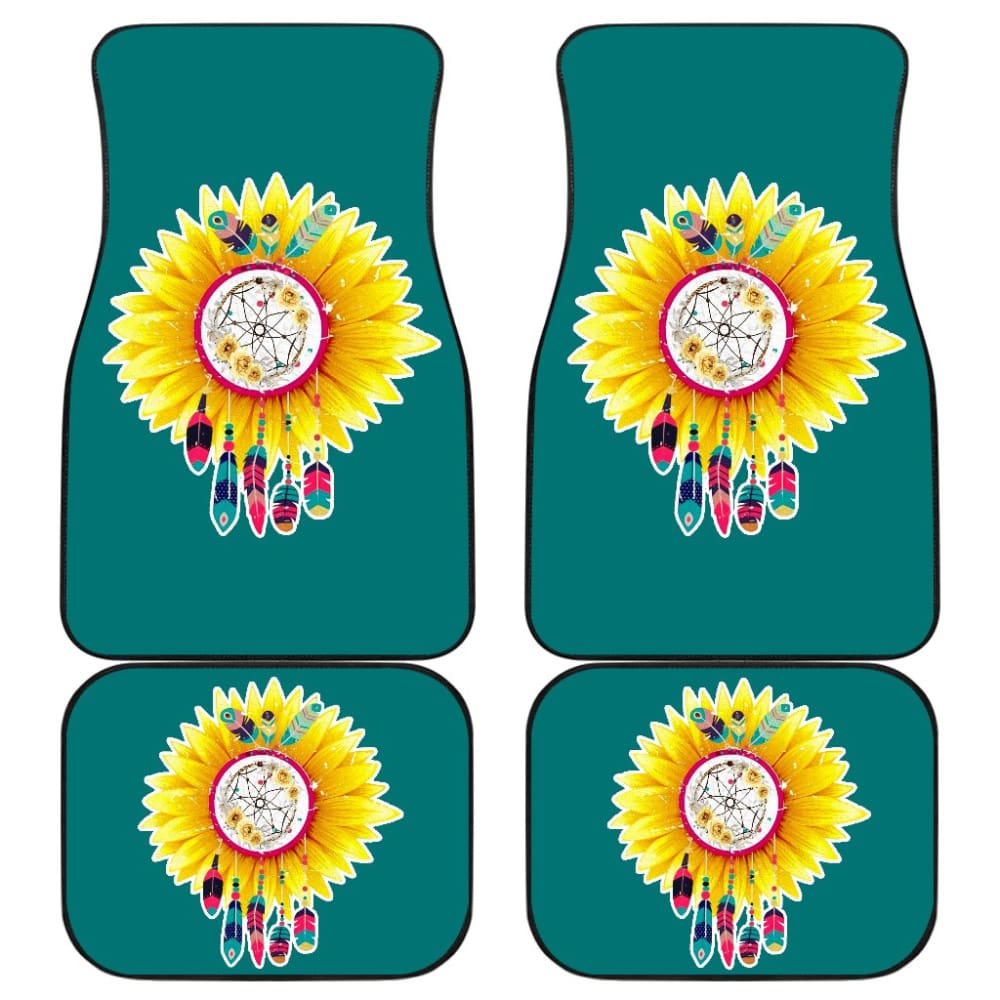 Premium Sunflower Native American Pattern Car Floor Mats - Non-Slip, Durable & Easy to Clean - Perfect for SUVs, Sedans & Trucks - Great Gift Idea for Car Lovers & Home Decor Enthusiasts