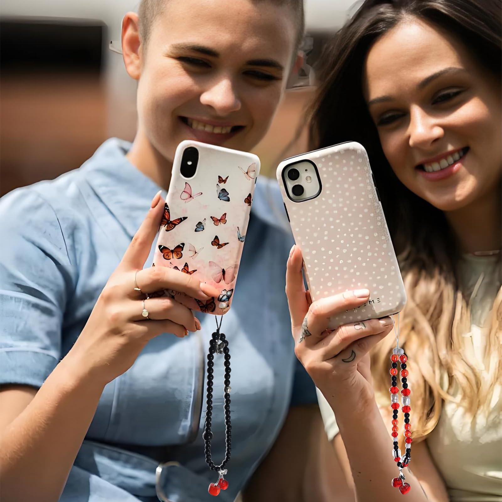 Cute Cherry Phone Charms Strap - Aesthetic Cell Phone Lanyard & Wrist Strap for iPhone, Android, AirPods, Camera & Keys | Perfect for Everyday Use, Travel, Gifts & Fashion Accessories
