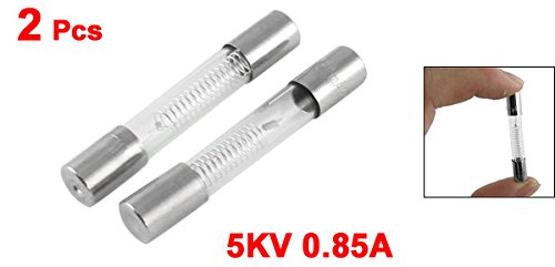 uxcell 2-Pack 6x40mm Axial Glass 850mA 0.85A 5KV Fuse Tubes for Microwave Ovens - Perfect Replacement for Home Appliances & Electronics Repair