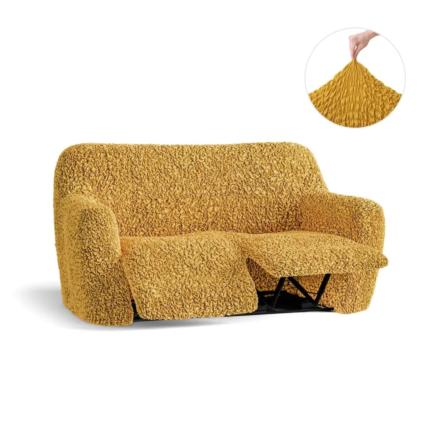 2 Seater Recliner Slipcover - Premium Fuco Cotton Collection - Durable & Washable Sofa Cover for Living Room, Home Theater, and Family Room Protection