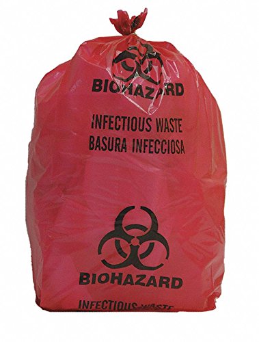 5 Gallon Red Biohazard Waste Bags - 200 Pack, Thick Polyethylene for Medical & Infectious Waste Disposal (20400004046) - Ideal for Hospitals, Clinics & Laboratories