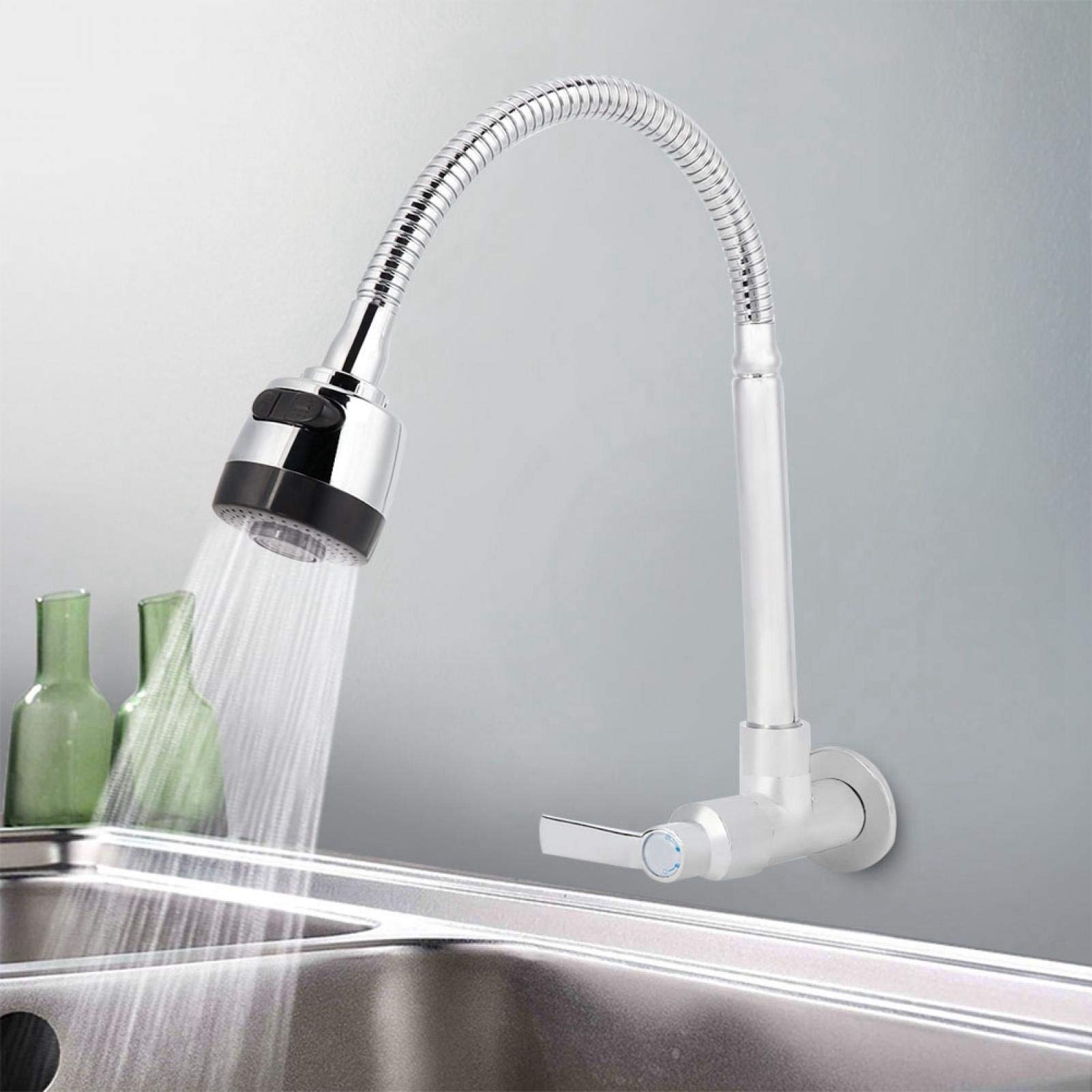 360° Rotatable Wall Mount Faucet G1/2in for Kitchen & Bathroom Sink