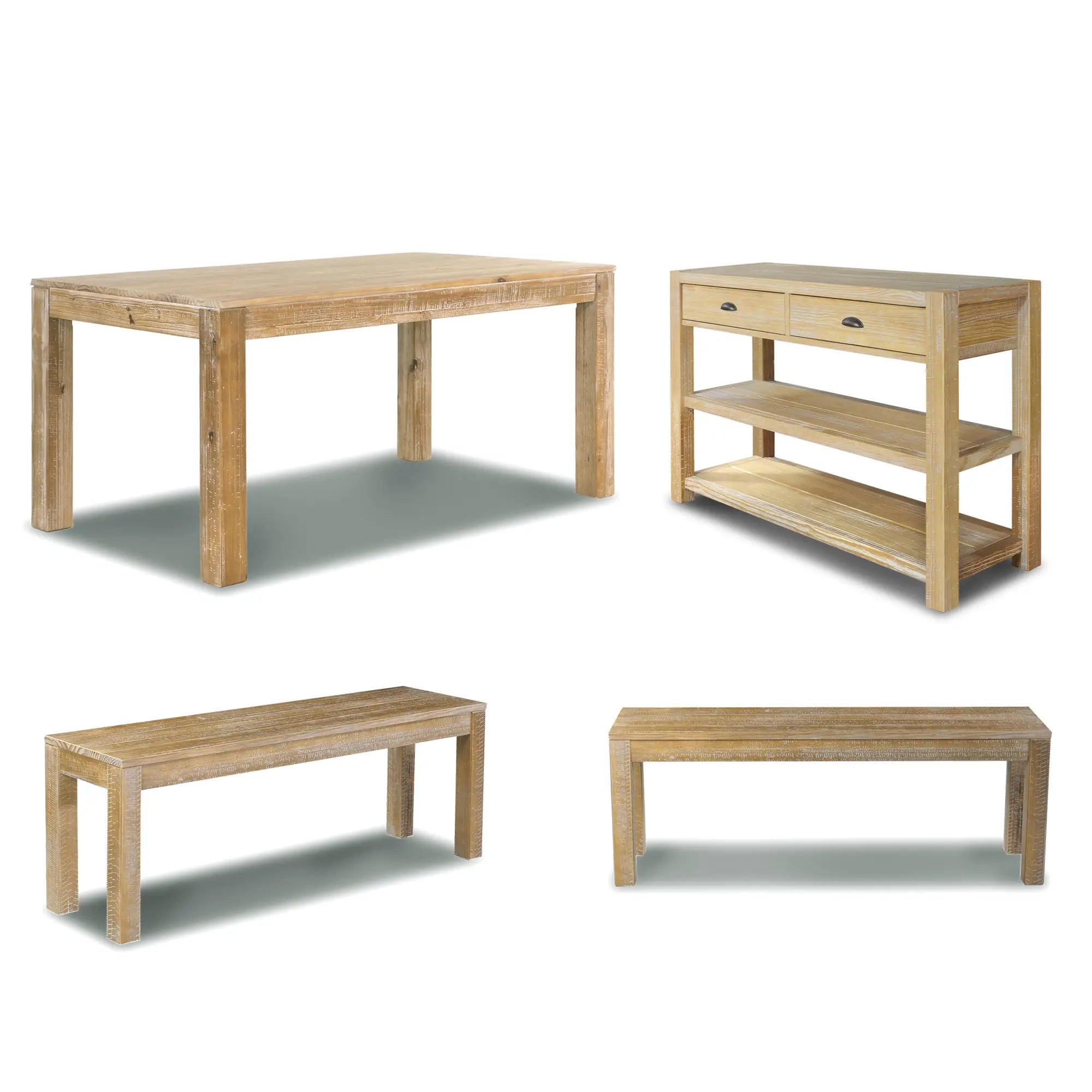 Montauk 4-Piece Dining Set - Modern Outdoor Patio Furniture for Garden, Backyard, and Poolside Relaxation