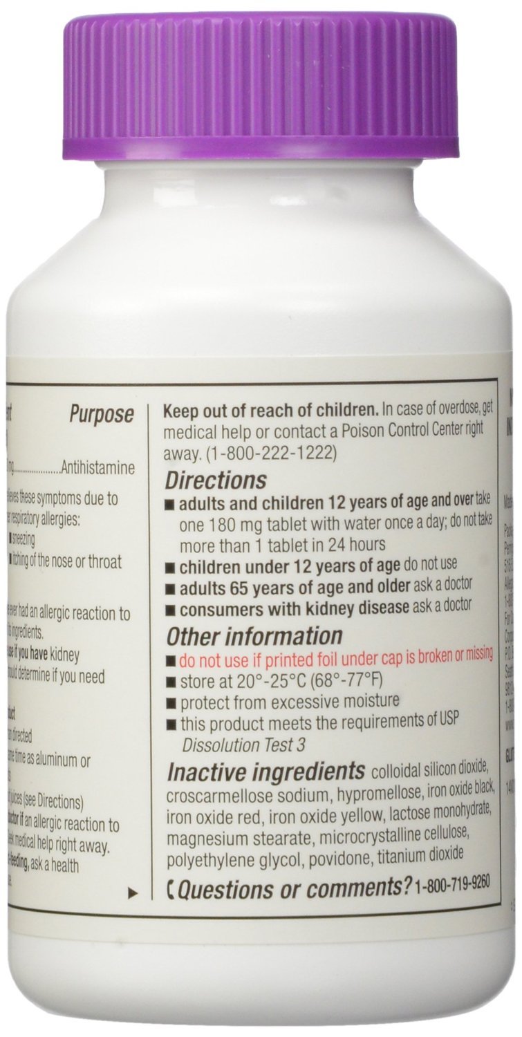 Kirkland Signature Aller-Fex 180 mg Antihistamine Allergy Relief, 150 Tablets (5-Pack) - Non-Drowsy Formula for Seasonal & Indoor Allergies - Perfect for Home, Travel, and Outdoor Activities