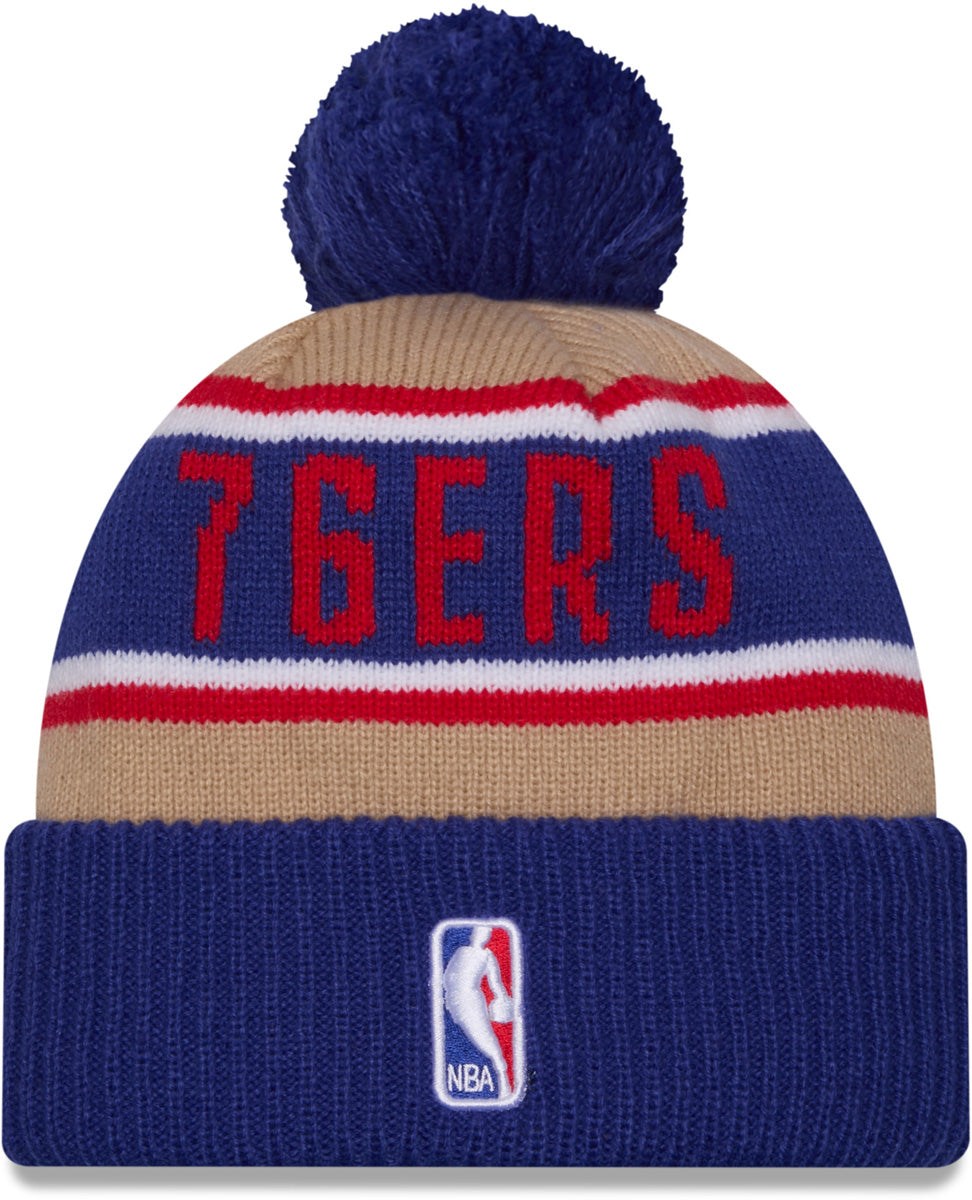 Philadelphia 76ers New Era NBA 2024 Draft Team Beanie - Official NBA Winter Hat for Men & Women - Perfect for Basketball Games, Cold Weather & Fan Gifts