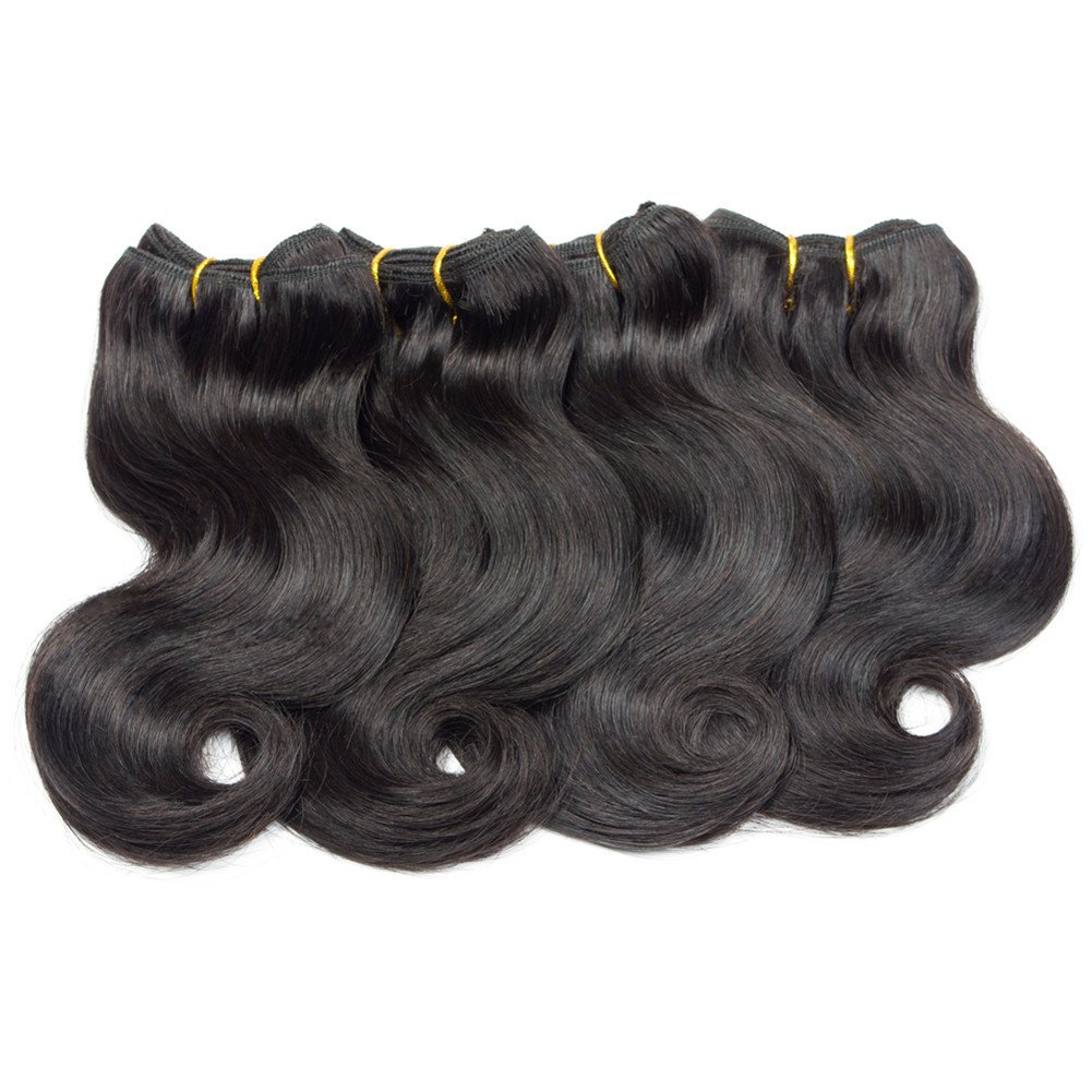 4 Bundles Brazilian Body Wave Virgin Human Hair Extensions 8