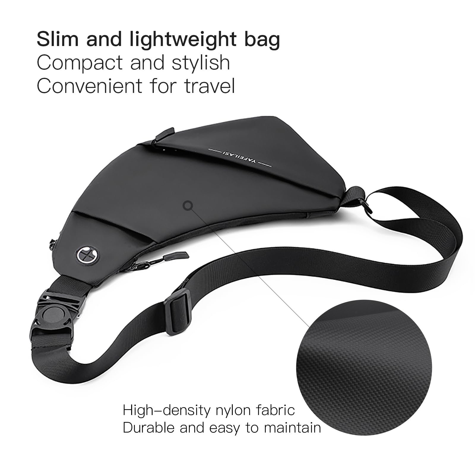 Anti-Theft Sling Bag for Women & Men - Small Crossbody Backpack with Front & Back Pockets - Perfect for Travel, Hiking, and Daily Commute