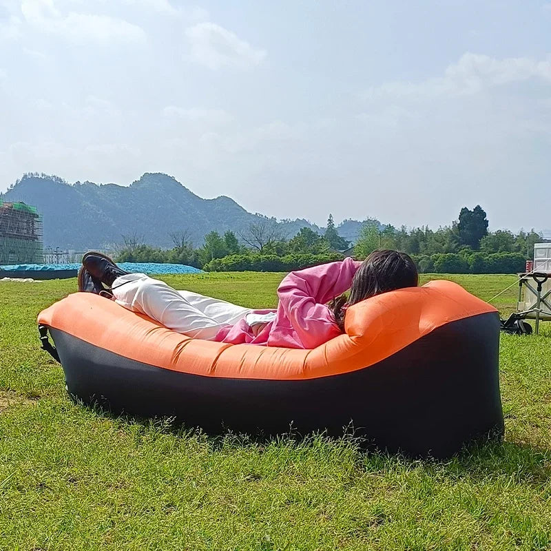 Inflatable Lounger Air Sofa Chair - Portable Outdoor Couch for Camping, Beach, Picnics & Travel | Lightweight & Compact for Easy Carry | Perfect for Relaxing in Backyard, Park or Poolside