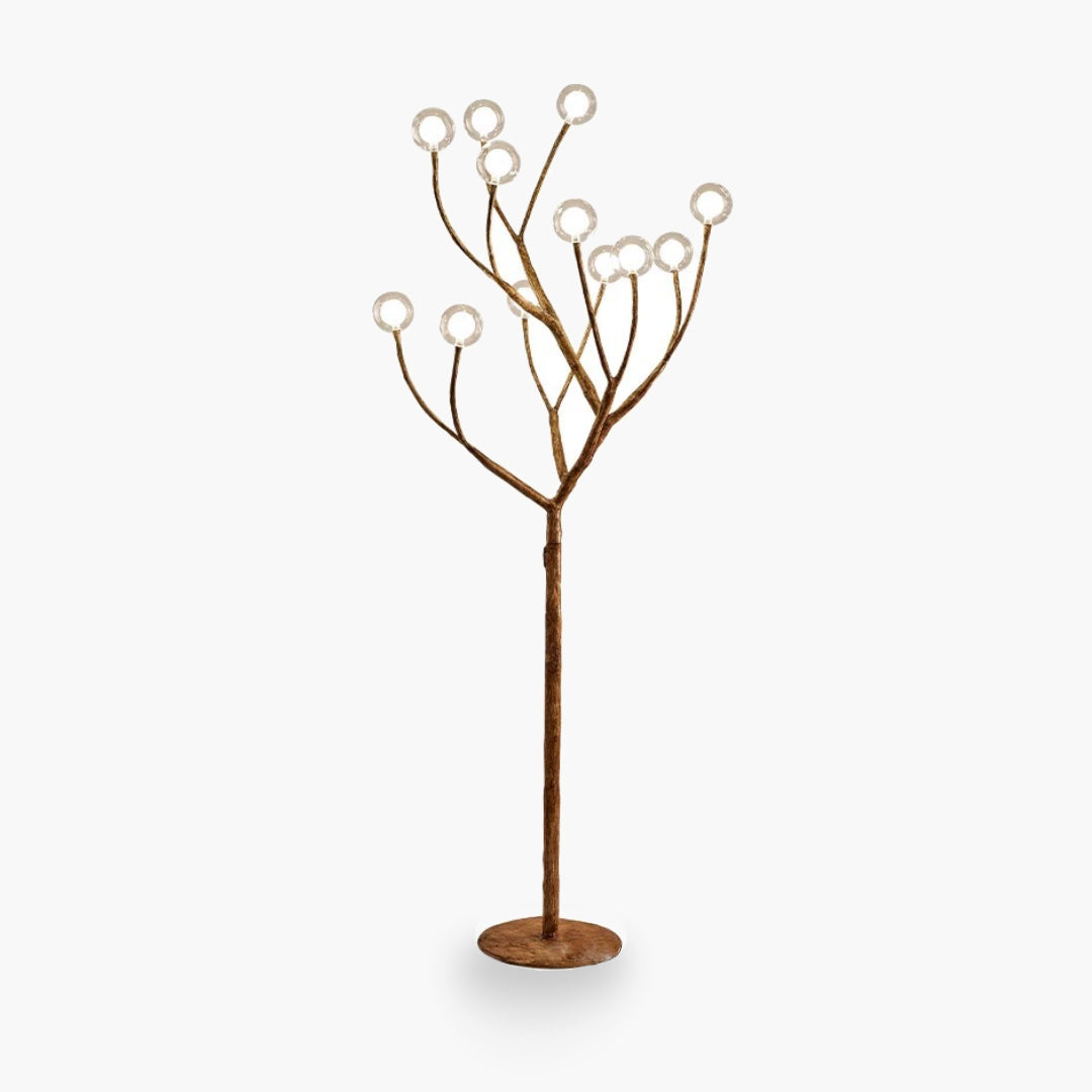 Modern Tree Branch Floor Lamp - Handcrafted Wooden Standing Light for Living Room, Bedroom & Office - Adjustable Height & Warm White LED Bulb - Perfect for Cozy Home Decor & Ambient Lighting