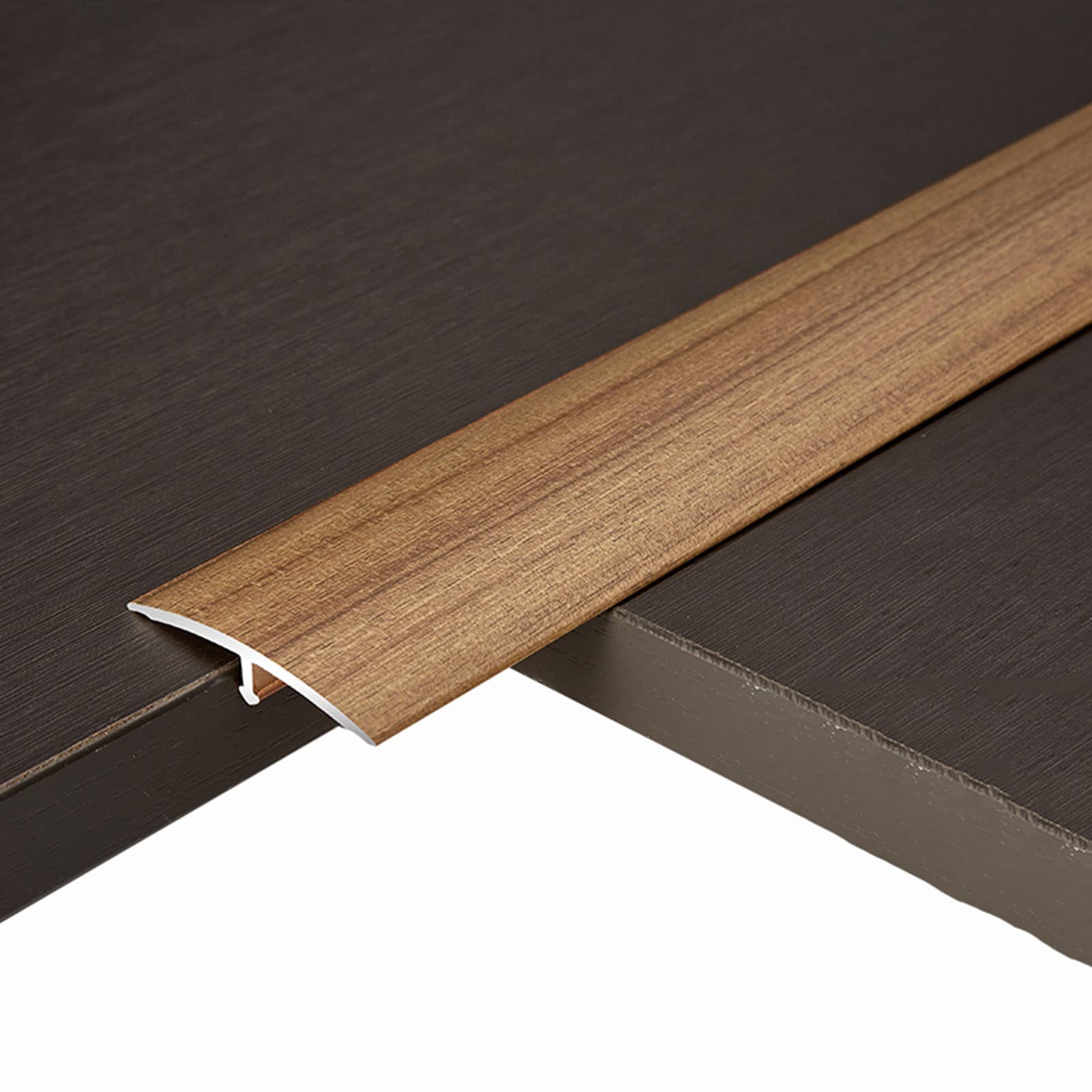 PALHERU Metal Floor Transition Strip - 90cm (35.4in) Aluminum Threshold Ramp for Uneven Floors - Seamless Carpet to Tile & Wood to Tile Flooring Edge Trim - Brown Threshold Reducer - Perfect for Doorways, Home Renovation & Commercial Spaces