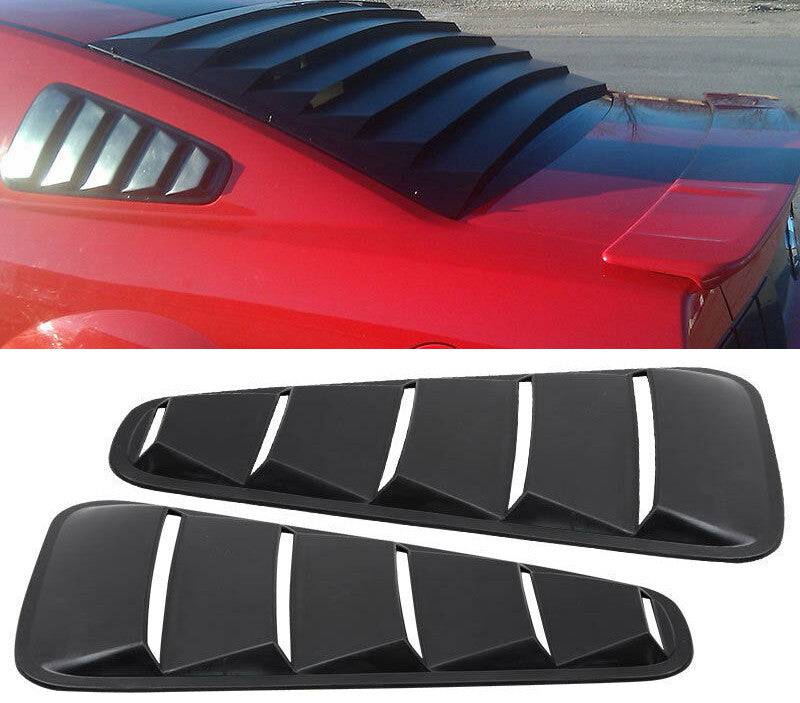 2005-2014 Ford Mustang Side Window Louvers - Black Quarter Panel Window Shades | Enhances Style & Sun Protection for Your Mustang
