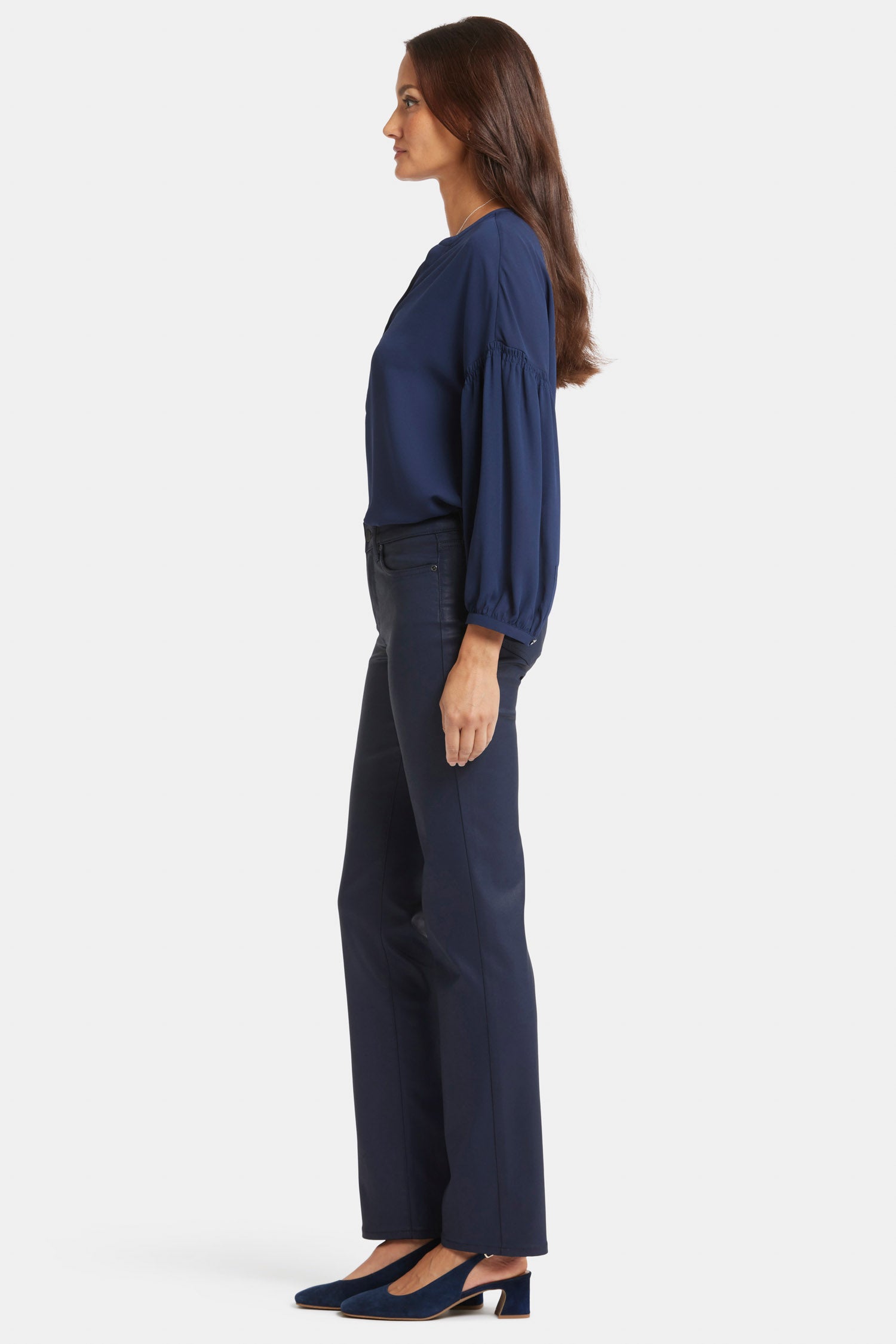 Coated Marilyn Straight Jeans for Petite Women | Starless Sky Wash | Slim Fit Denim Pants for Casual Wear & Night Out