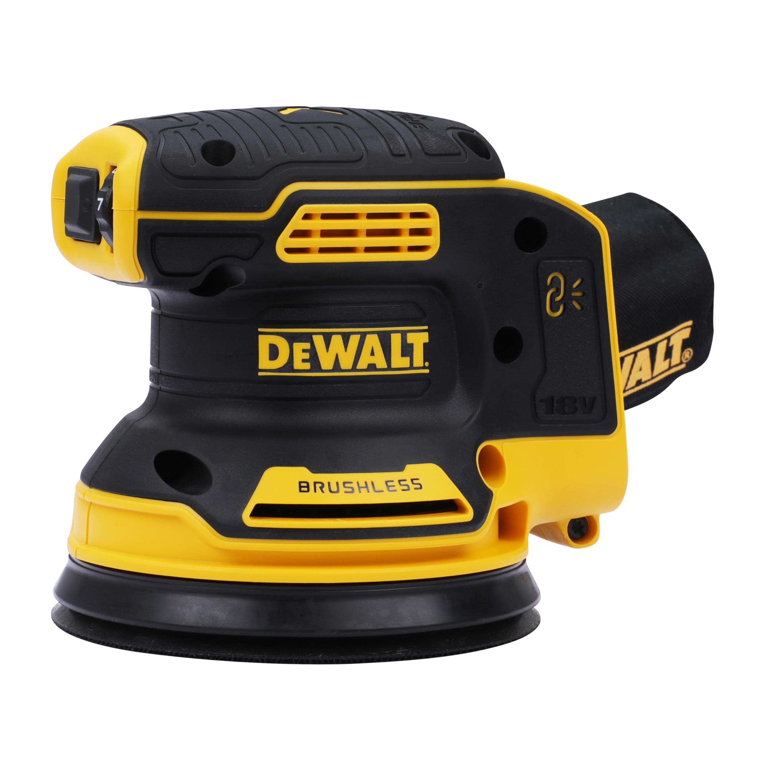 DEWALT DCW210N-XJ 18V XR Brushless Cordless Random Orbital Sander - Powerful Sanding Tool for Woodworking, DIY Projects & Home Renovation