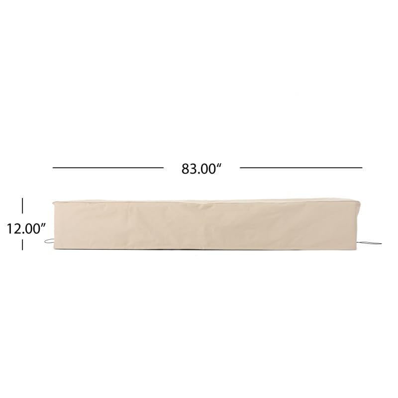 Waterproof Heavy Duty Outdoor Chaise Lounge Cover - Beige Patio Furniture Protector for Sun, Rain & Snow - Perfect for Poolside, Deck, Garden & Backyard Use