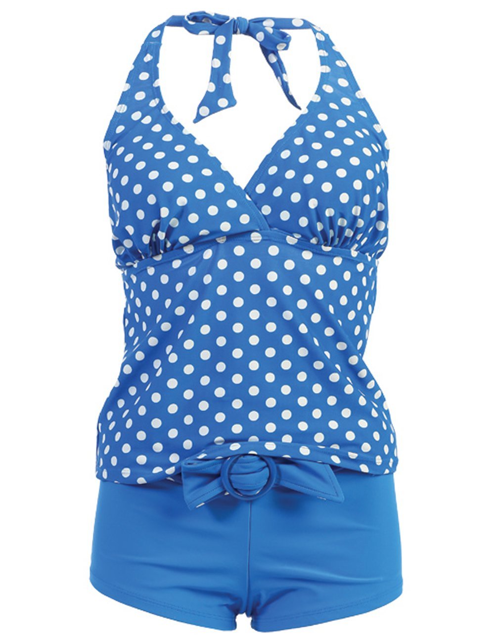 Marina West Women's 2-Piece Halter Tankini Swimsuit Set with Shorts | UPF 50+ Sun Protection | Perfect for Beach, Pool & Summer Vacations